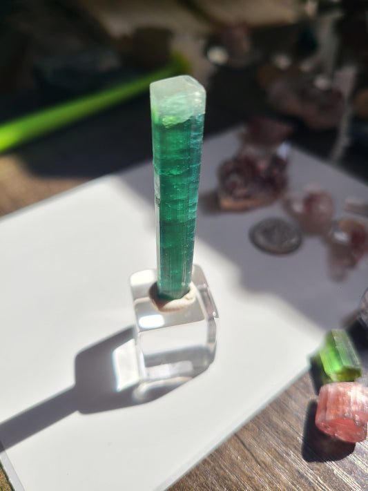 27ct Indicolite, Blue Tourmaline Crystal | Rare, Raw, High End Gemstone | Jewelry Making, Crystal Collection, Double Terminated Gem