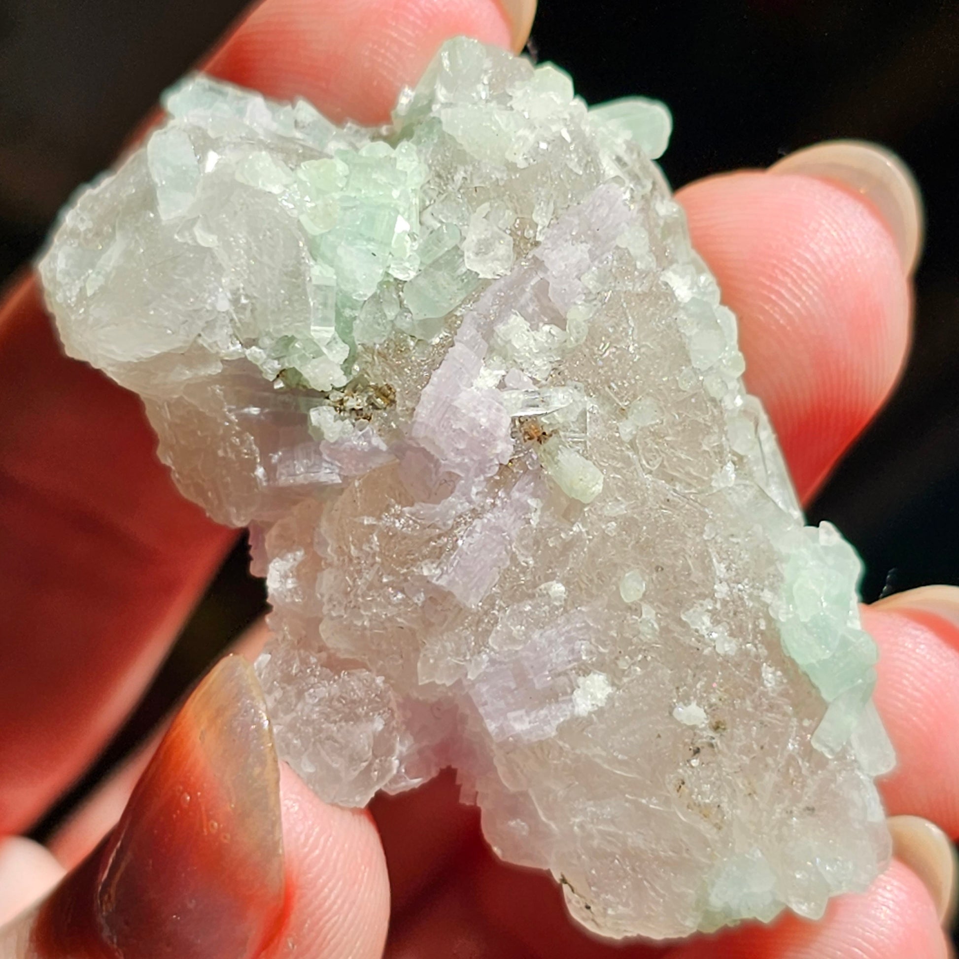 Frosted Elestial Quartz, Seafoam Baby Blue Tourmaline, Lepidolite Crystals | Tabular Elestial Crystal Combo, Laghman Mine, Rare, Collector