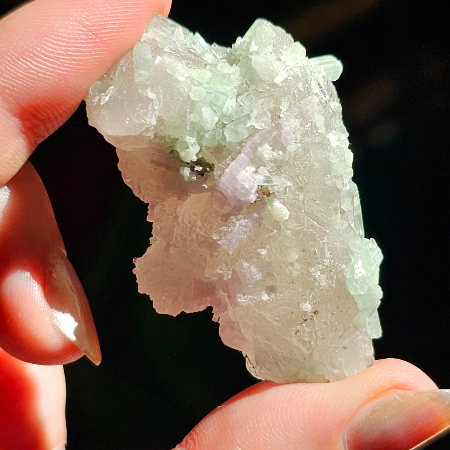 Frosted Elestial Quartz, Seafoam Baby Blue Tourmaline, Lepidolite Crystals | Tabular Elestial Crystal Combo, Laghman Mine, Rare, Collector