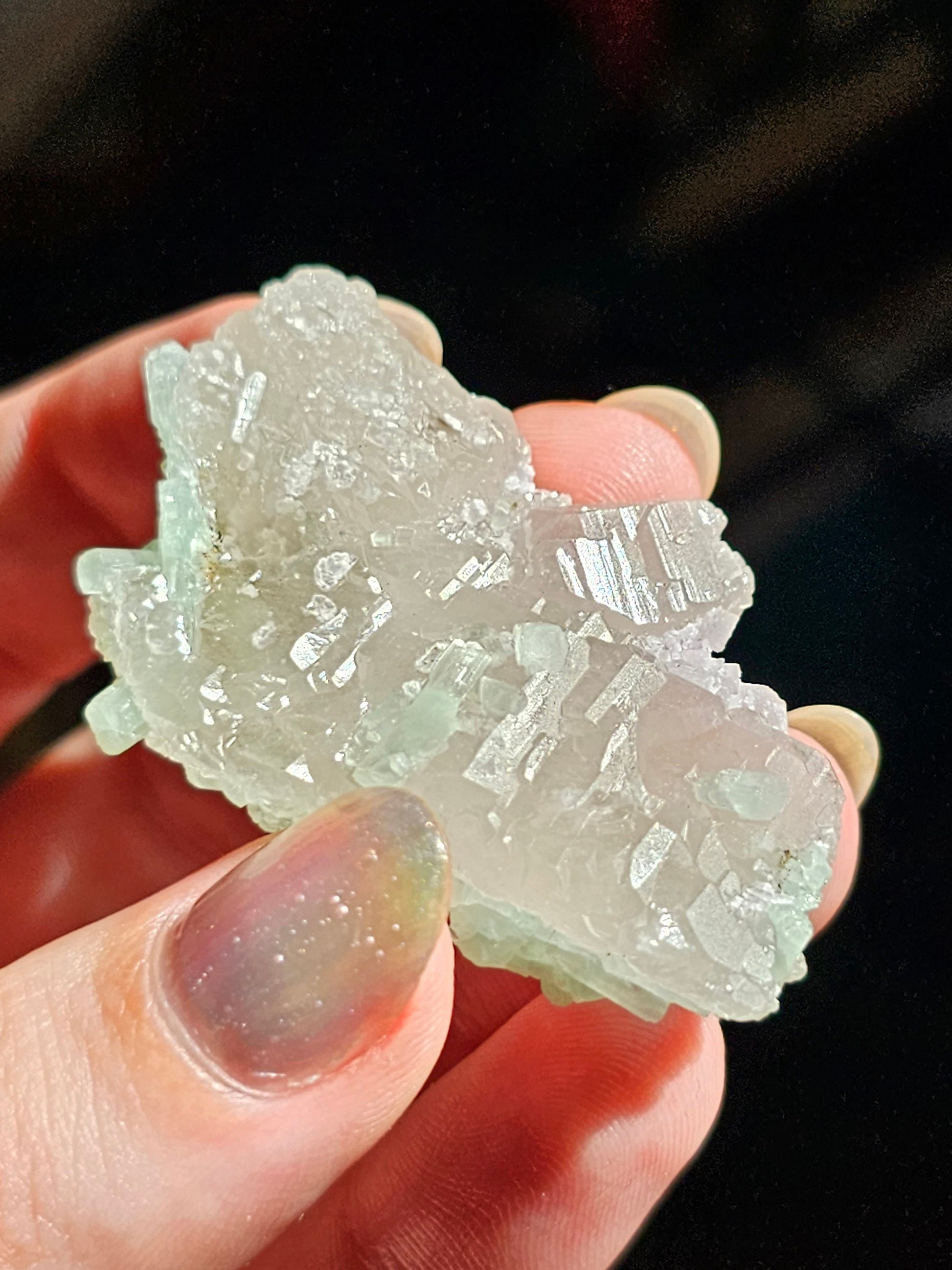Frosted Elestial Quartz, Seafoam Baby Blue Tourmaline, Lepidolite Crystals | Tabular Elestial Crystal Combo, Laghman Mine, Rare, Collector