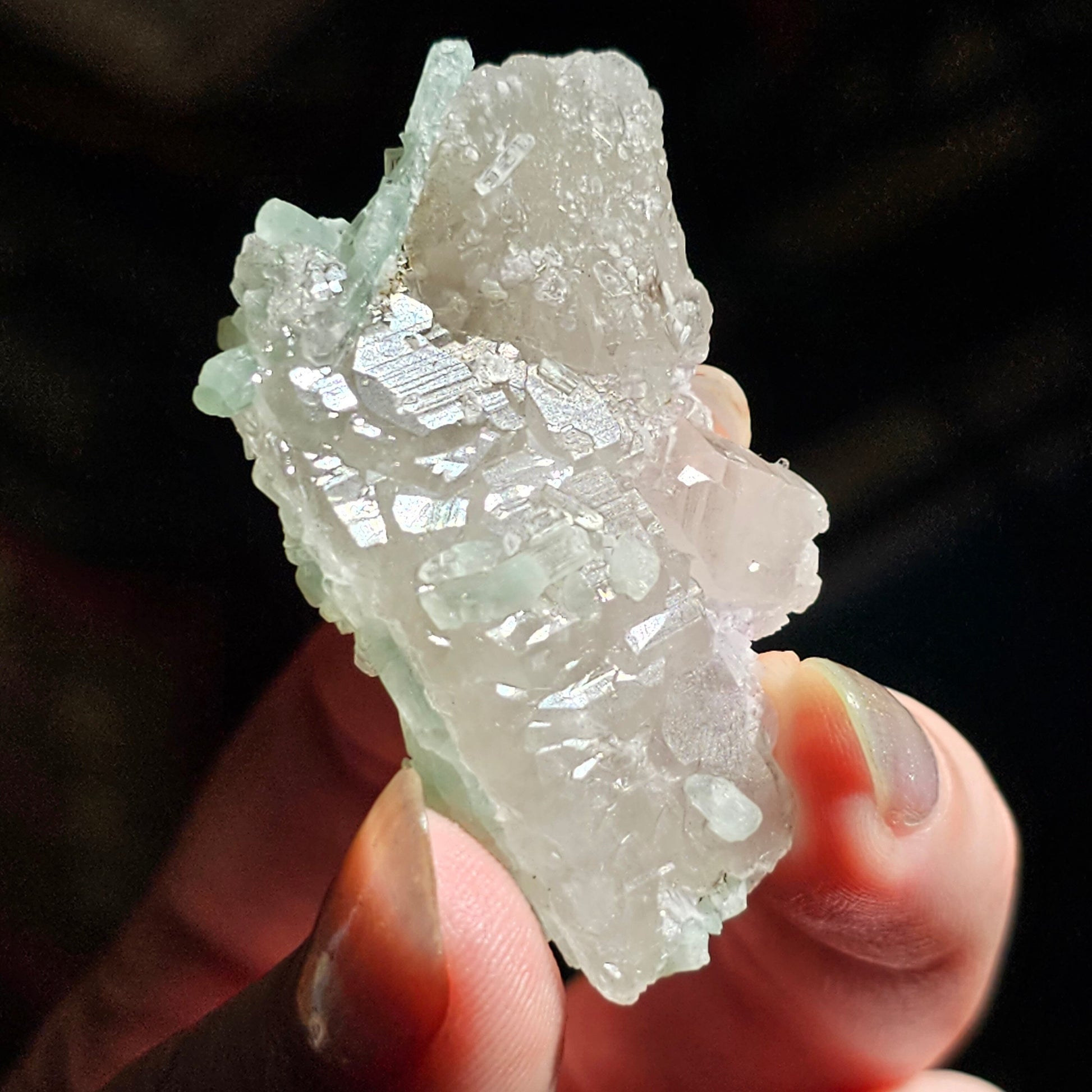 Frosted Elestial Quartz, Seafoam Baby Blue Tourmaline, Lepidolite Crystals | Tabular Elestial Crystal Combo, Laghman Mine, Rare, Collector