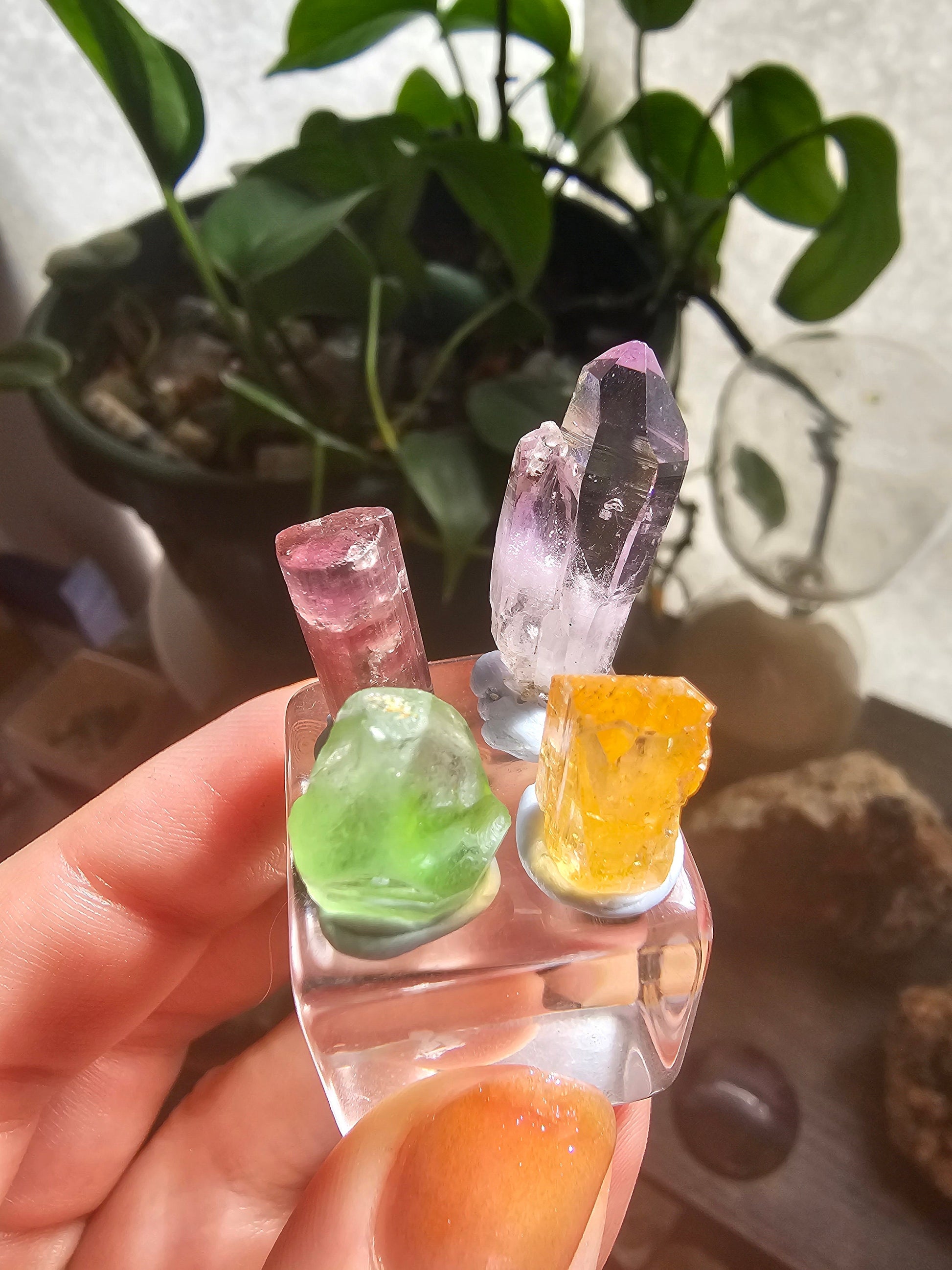 Raw Gems Set, Colorful Rare Minerals, Jewelry Making, Collector Stones | Vera Cruz Amethyst, Imperial Topaz, Peridot, Rubellite <100