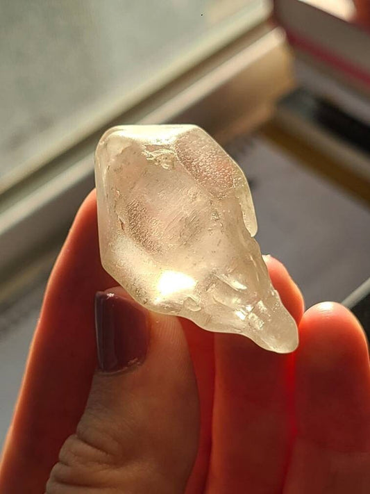 Rare Milky White DT Tibetan Quartz Scepter Crystal | River Tumbled, Terminated Collector Stone Specimen, High Altitude, Soft Texture Crystal