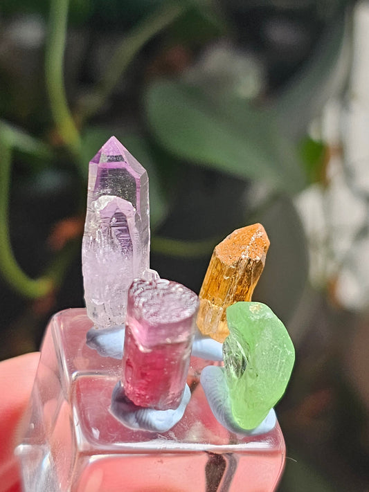 Raw Gems Set, Colorful Rare Minerals, Jewelry Making, Collector Stones | Vera Cruz Amethyst, Imperial Topaz, Peridot, Rubellite <100