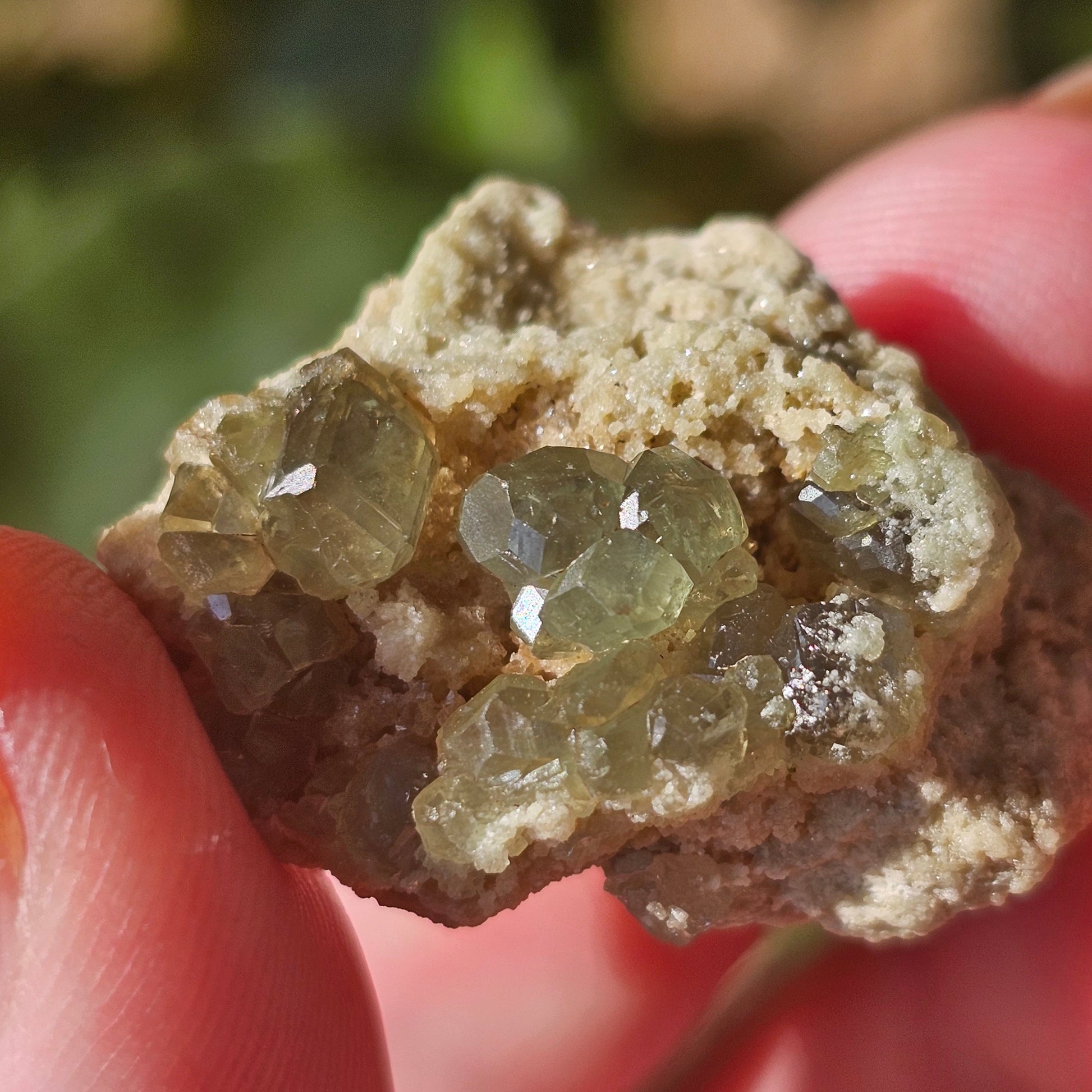Demantoid Garnets on Matrix (Madagascar Andradite) <100