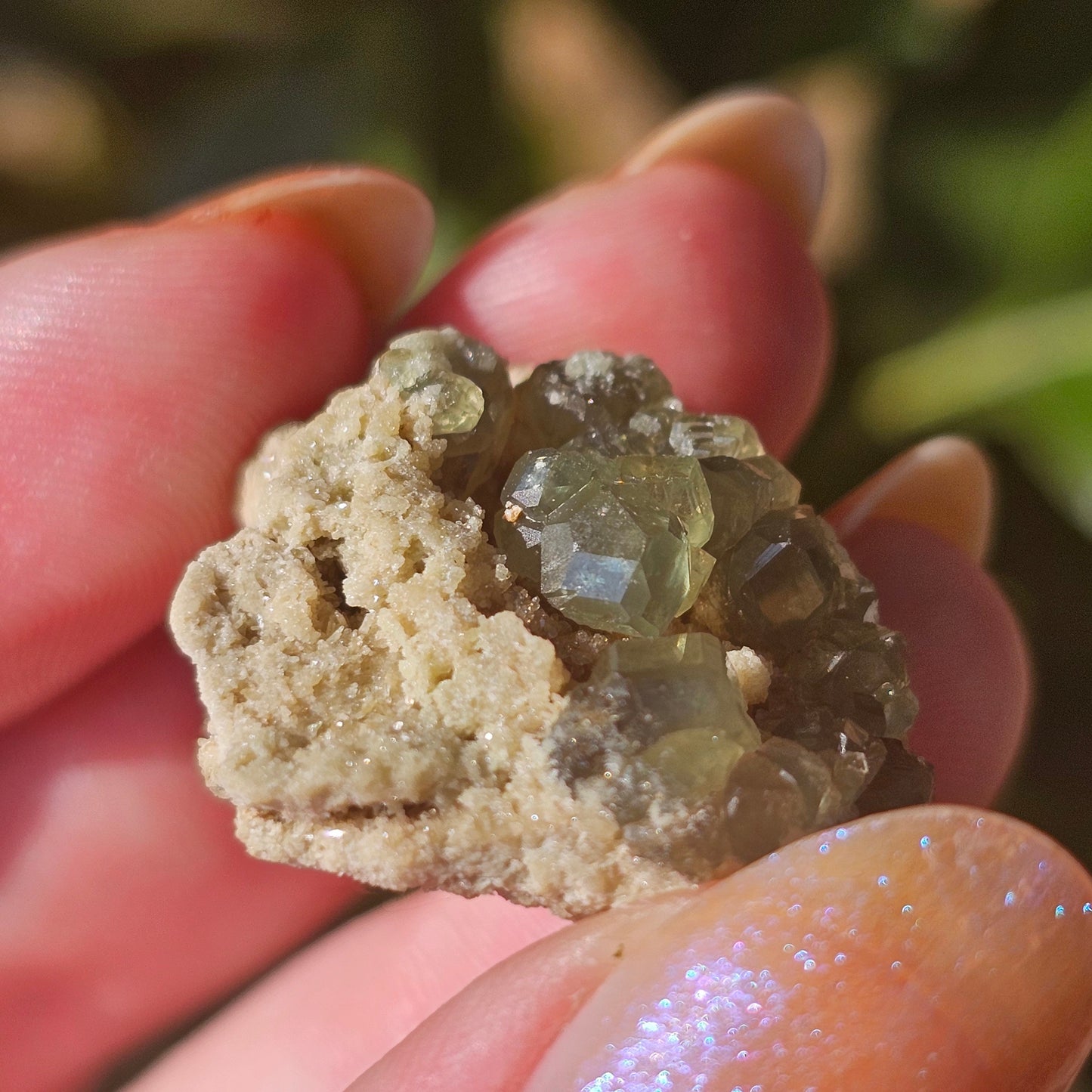 Demantoid Garnets on Matrix (Madagascar Andradite) <100