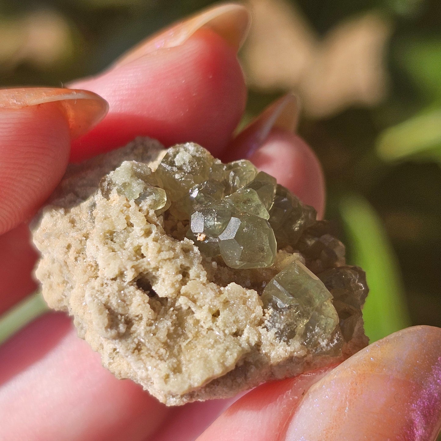 Demantoid Garnets on Matrix (Madagascar Andradite) <100