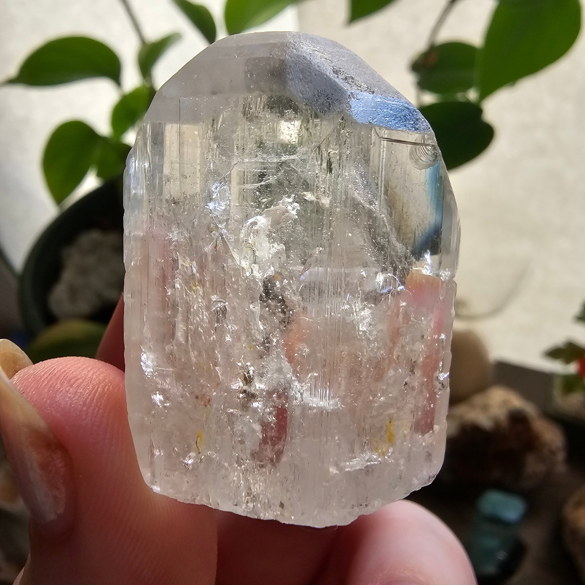 Large Topaz Crystal, Clear with Petroleum Inclusions, Self Standing and Double Terminated, Collector Gemstone, November Birthstone Gift