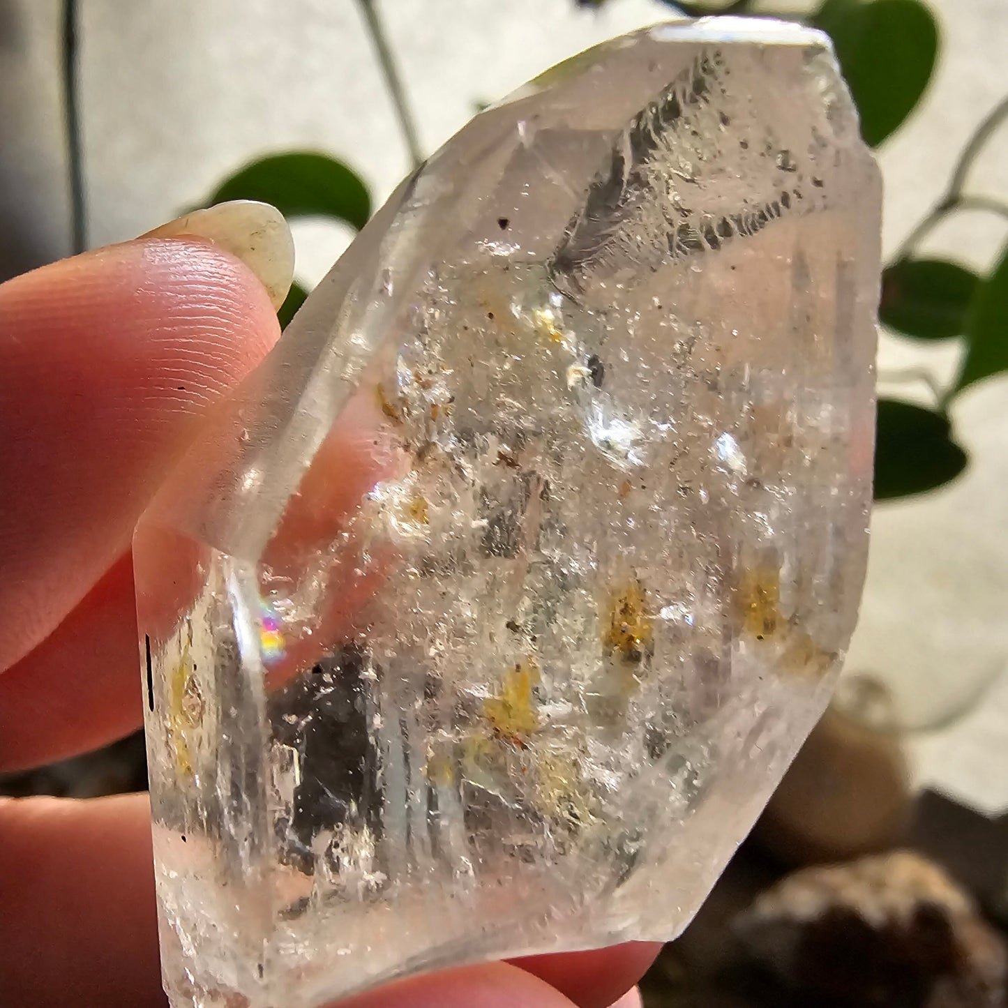 Large Topaz Crystal, Clear with Petroleum Inclusions, Self Standing, Double Terminated, Collector Gemstone, 44g Topaz, November Birthstone