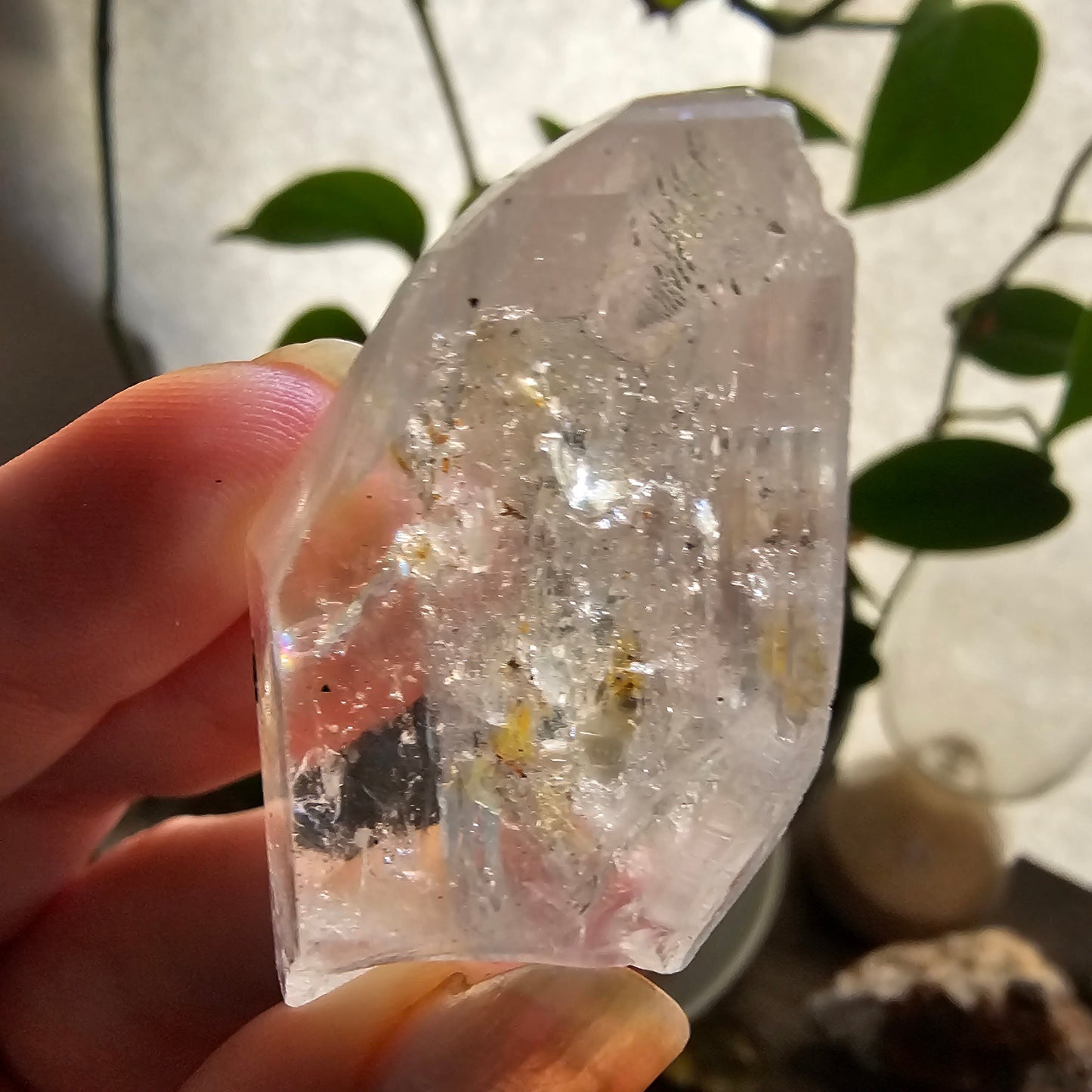Large Topaz Crystal, Clear with Petroleum Inclusions, Self Standing, Double Terminated, Collector Gemstone, 44g Topaz, November Birthstone