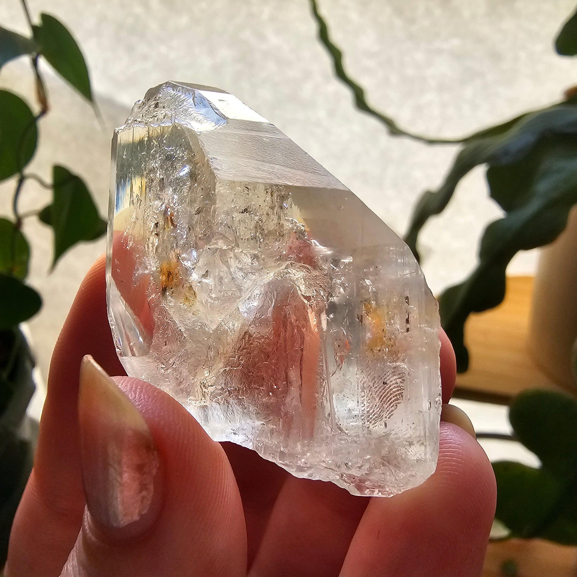 Large Topaz Crystal, Clear with Petroleum Inclusions, Self Standing, Double Terminated, Collector Gemstone, 44g Topaz, November Birthstone
