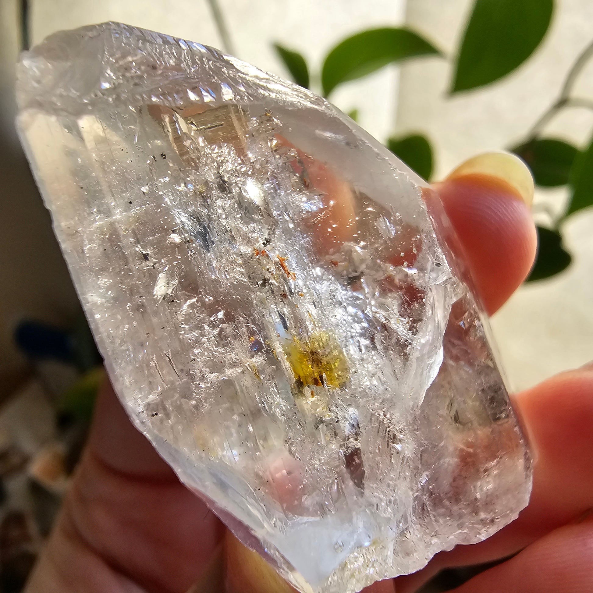 Large Topaz Crystal, Clear with Petroleum Inclusions, Self Standing, Double Terminated, Collector Gemstone, 44g Topaz, November Birthstone