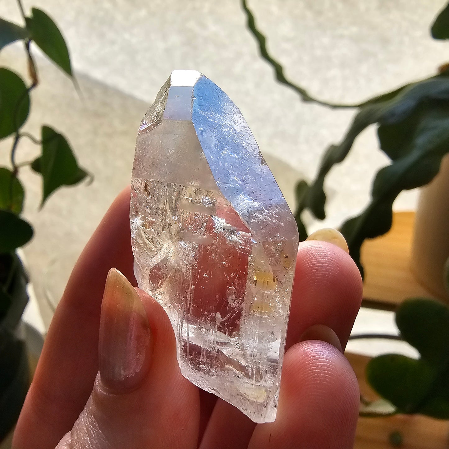 Large Topaz Crystal, Clear with Petroleum Inclusions, Self Standing, Double Terminated, Collector Gemstone, 44g Topaz, November Birthstone