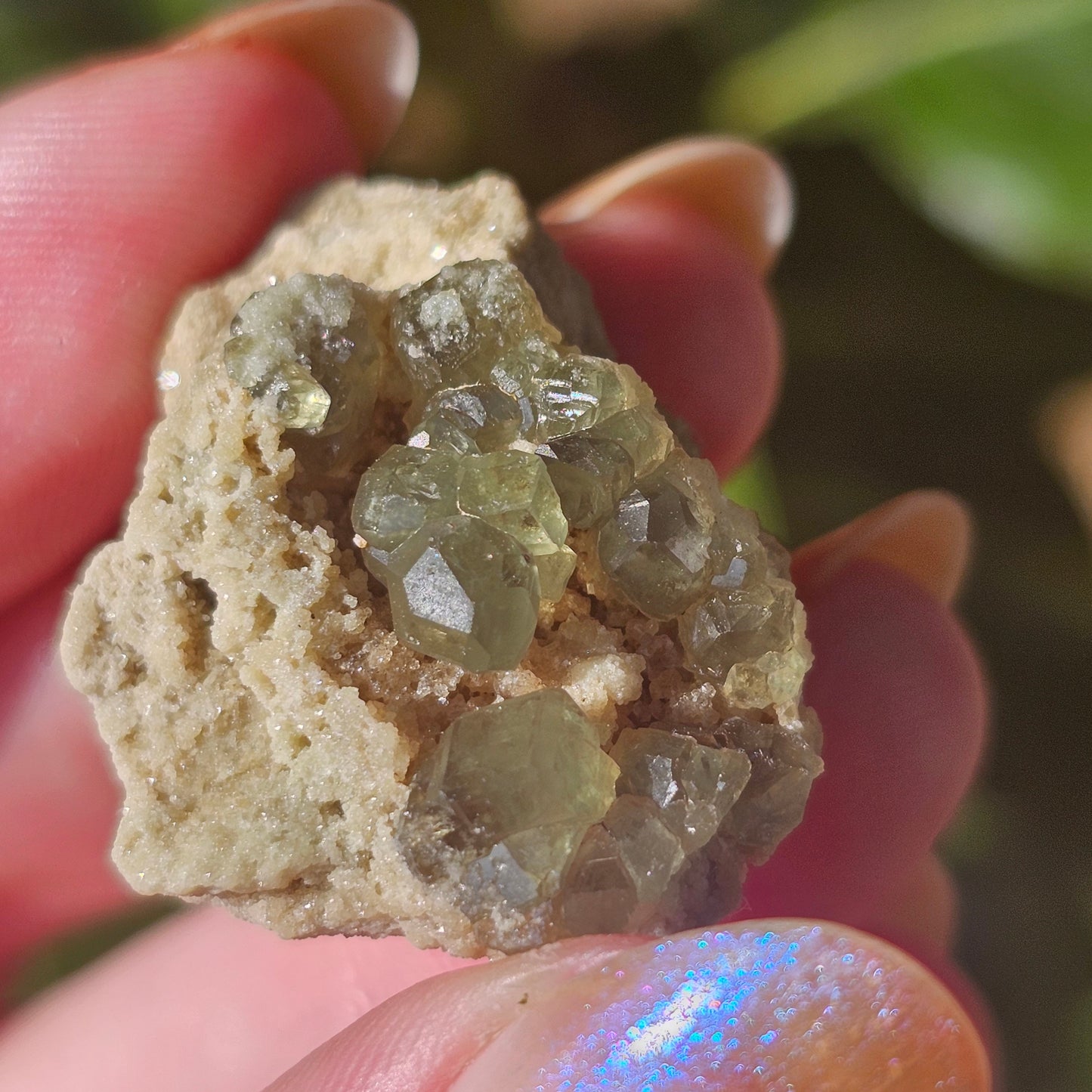 Demantoid Garnets on Matrix (Madagascar Andradite) <100