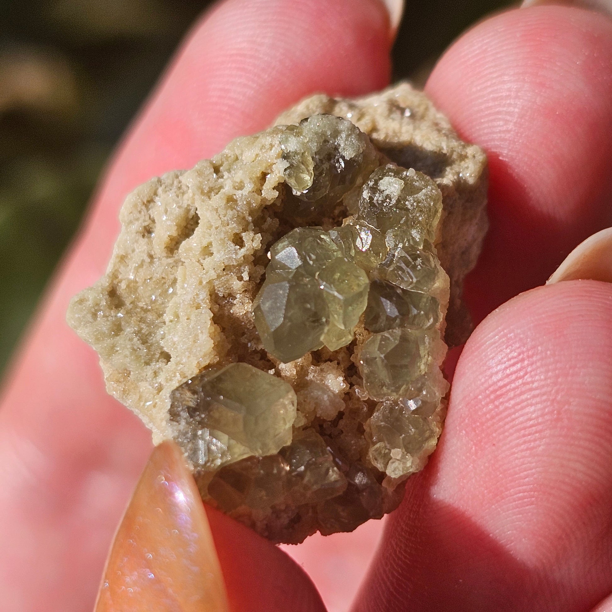 Demantoid Garnets on Matrix (Madagascar Andradite) <100