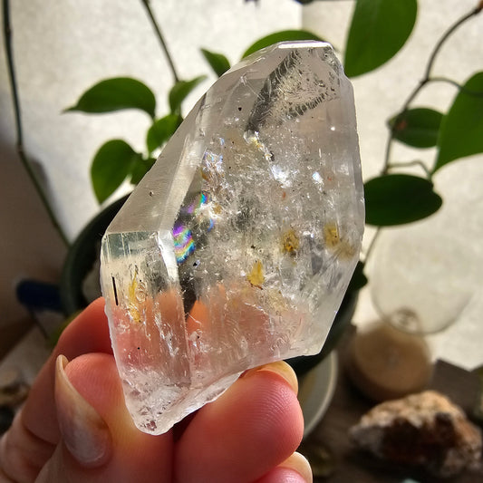 Large Topaz Crystal, Clear with Petroleum Inclusions, Self Standing, Double Terminated, Collector Gemstone, 44g Topaz, November Birthstone