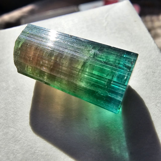 Rainbow Tourmaline from Brazil! 5.4g Polychrome Elbaite Crystal, Santa Rosa Tourmaline Gemstone, Raw, Rare Old Stock, Collector Material