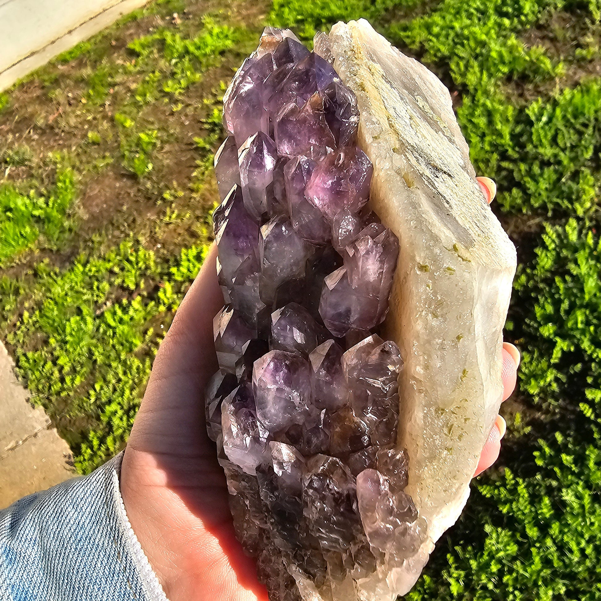 XL Montana Smoky Amethyst, Rare Elestial Quartz, USA Crystals, On Matrix, Cabinet Sized, Little Gem Mine Stunning Collector Specimen