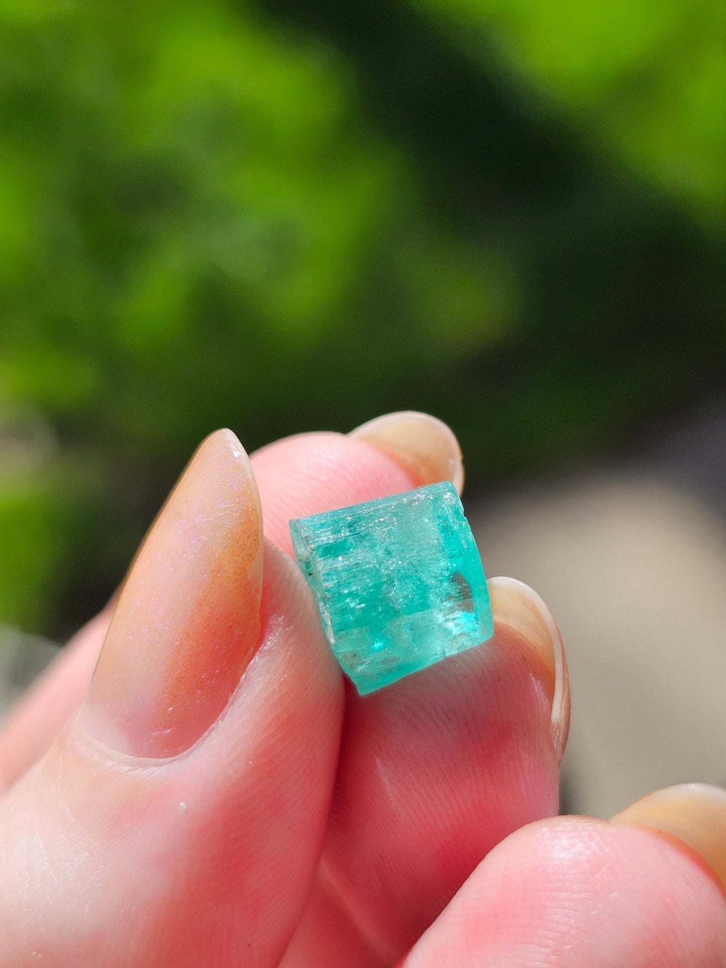Emerald Crystal, 5.1ct Specimen, Rough Raw Natural Gem, Terminated Beryl, Green Blue, Muzo Columbia Gemstone for Collection or Jewelry