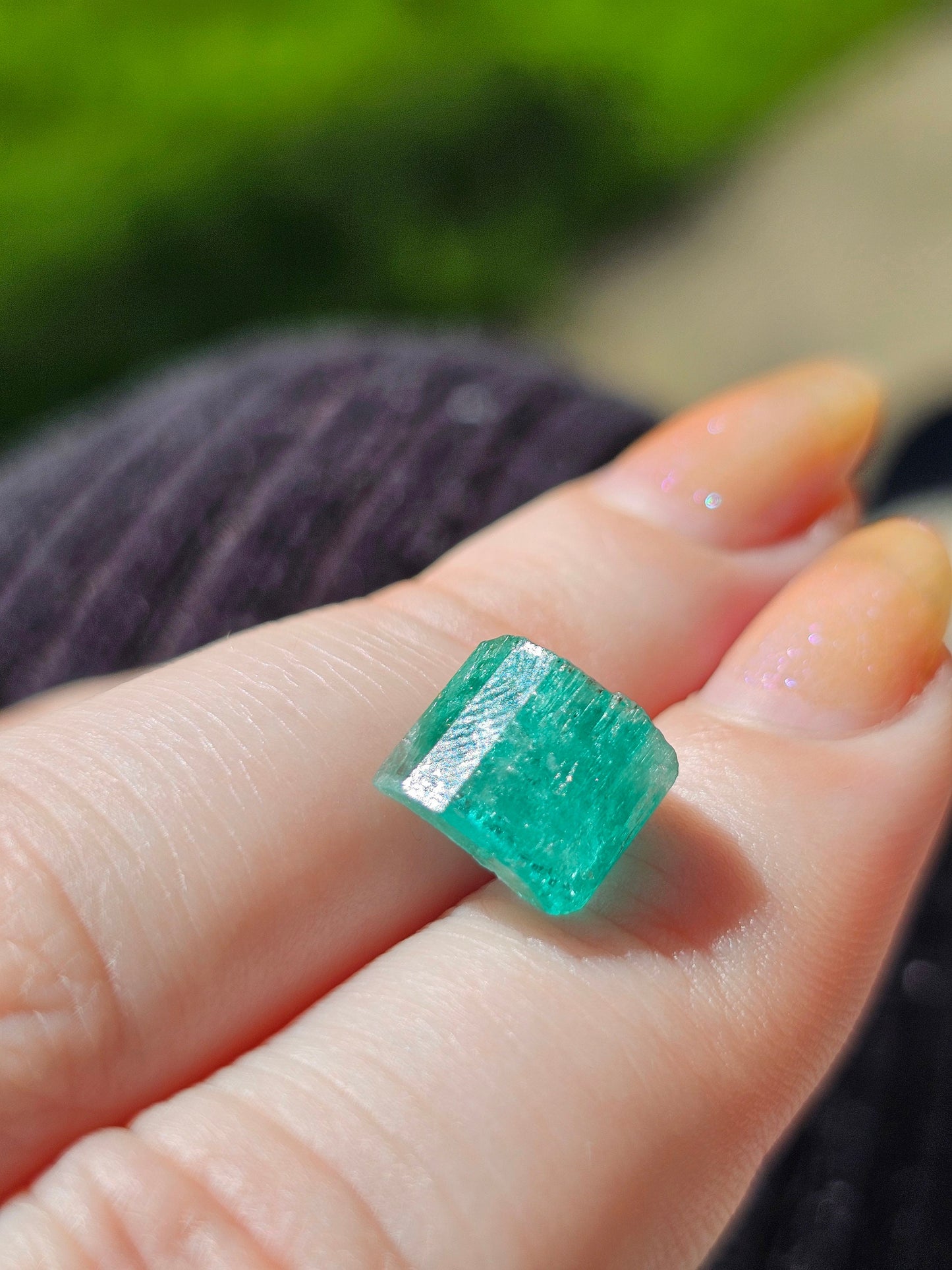 Emerald Crystal, 5.1ct Specimen, Rough Raw Natural Gem, Terminated Beryl, Green Blue, Muzo Columbia Gemstone for Collection or Jewelry