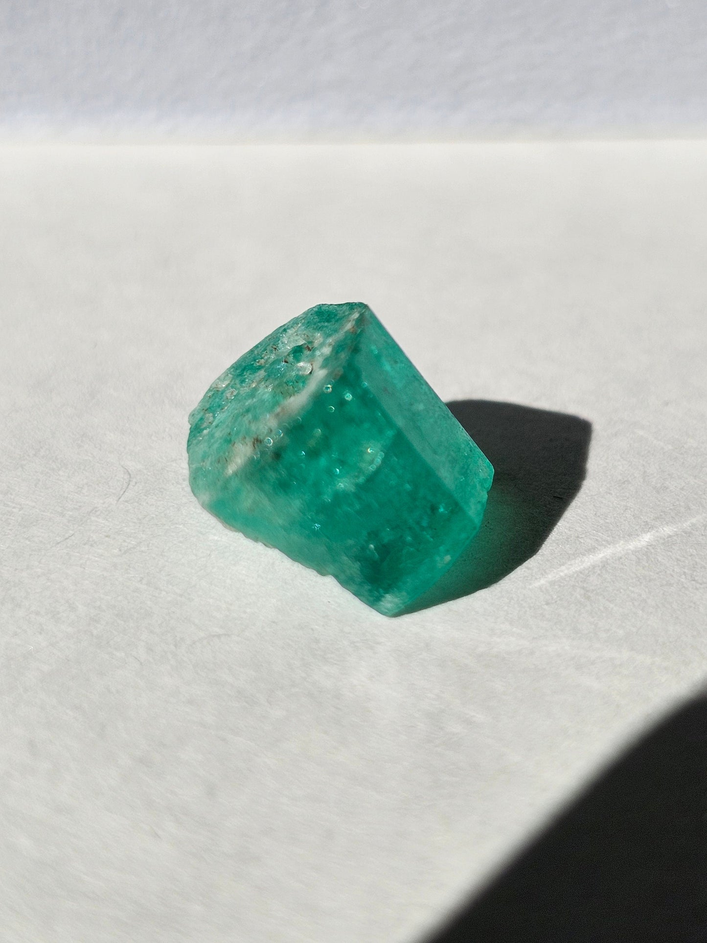 Emerald Crystal, 5.1ct Specimen, Rough Raw Natural Gem, Terminated Beryl, Green Blue, Muzo Columbia Gemstone for Collection or Jewelry