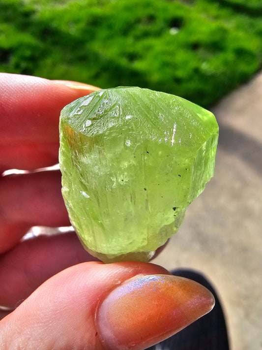 Diopside Crystal, 26g Bright Green, Rare Raw Gemstone, Large Diopside Pendant Specimen, Rough Natural Collector Mineral from Tanzania