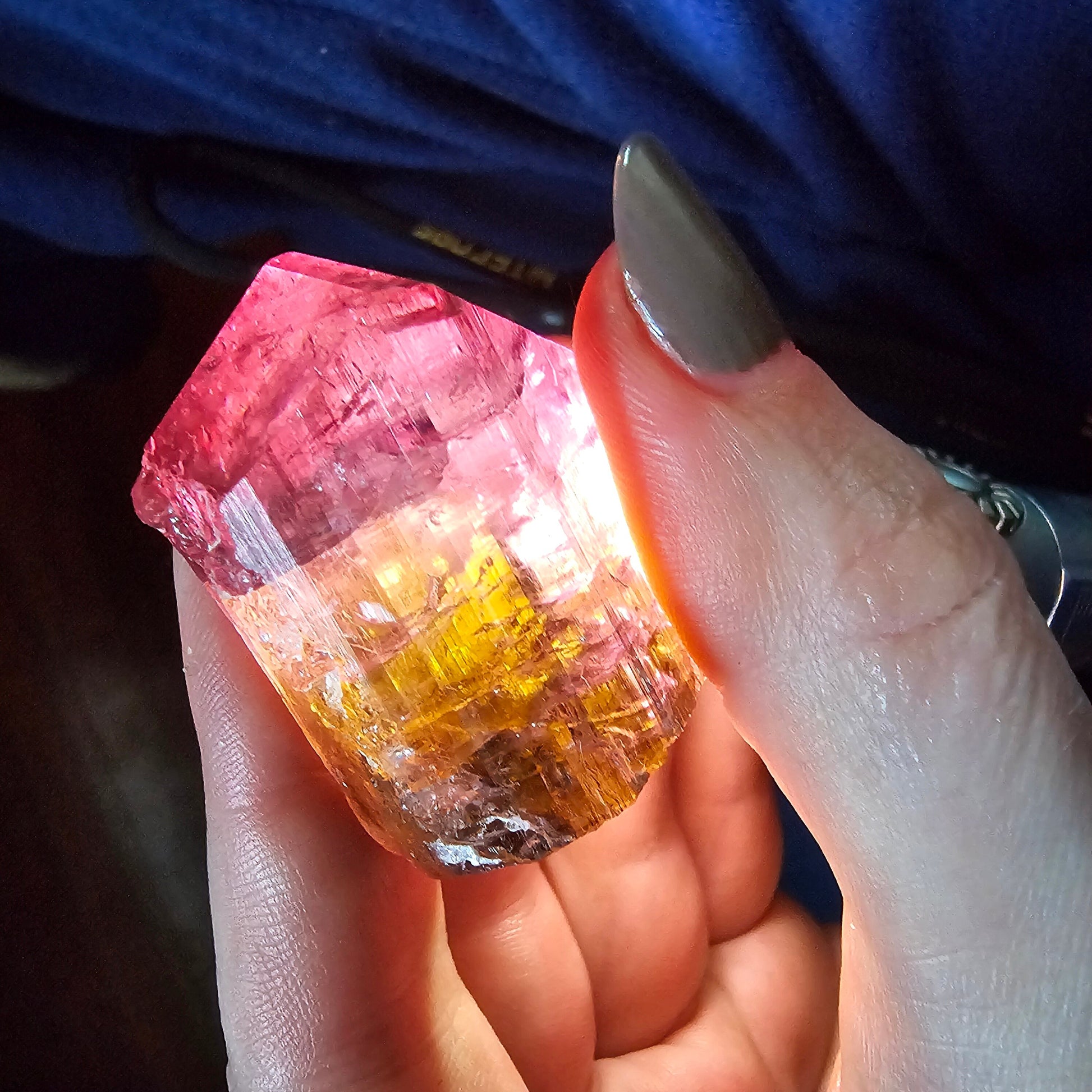 RESERVED for P. ~ Payment 1, Rubellite, Bicolor Tourmaline, Hot Pink Polychrome Elbaite, Large 56g Crystal, High Grade, Self Standing Gem