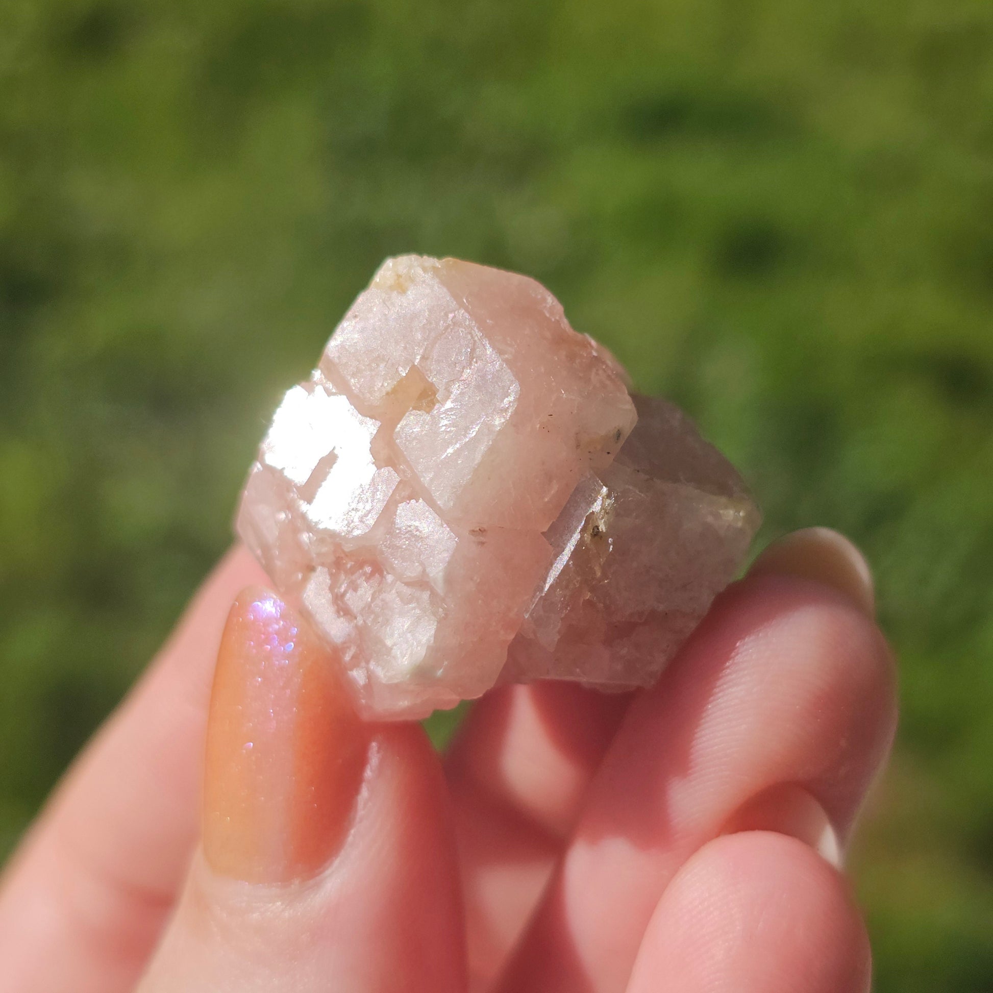 Pink Garnet, Sierra de las Cruces, Mexico, Old Stock, Lustrous Terminated, 21g Grossular Garnet Cluster, Baby Pink, Colorful Gemstone