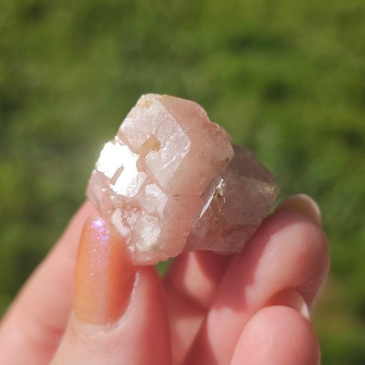 Pink Garnet, Sierra de las Cruces, Mexico, Old Stock, Lustrous Terminated, 21g Grossular Garnet Cluster, Baby Pink, Colorful Gemstone