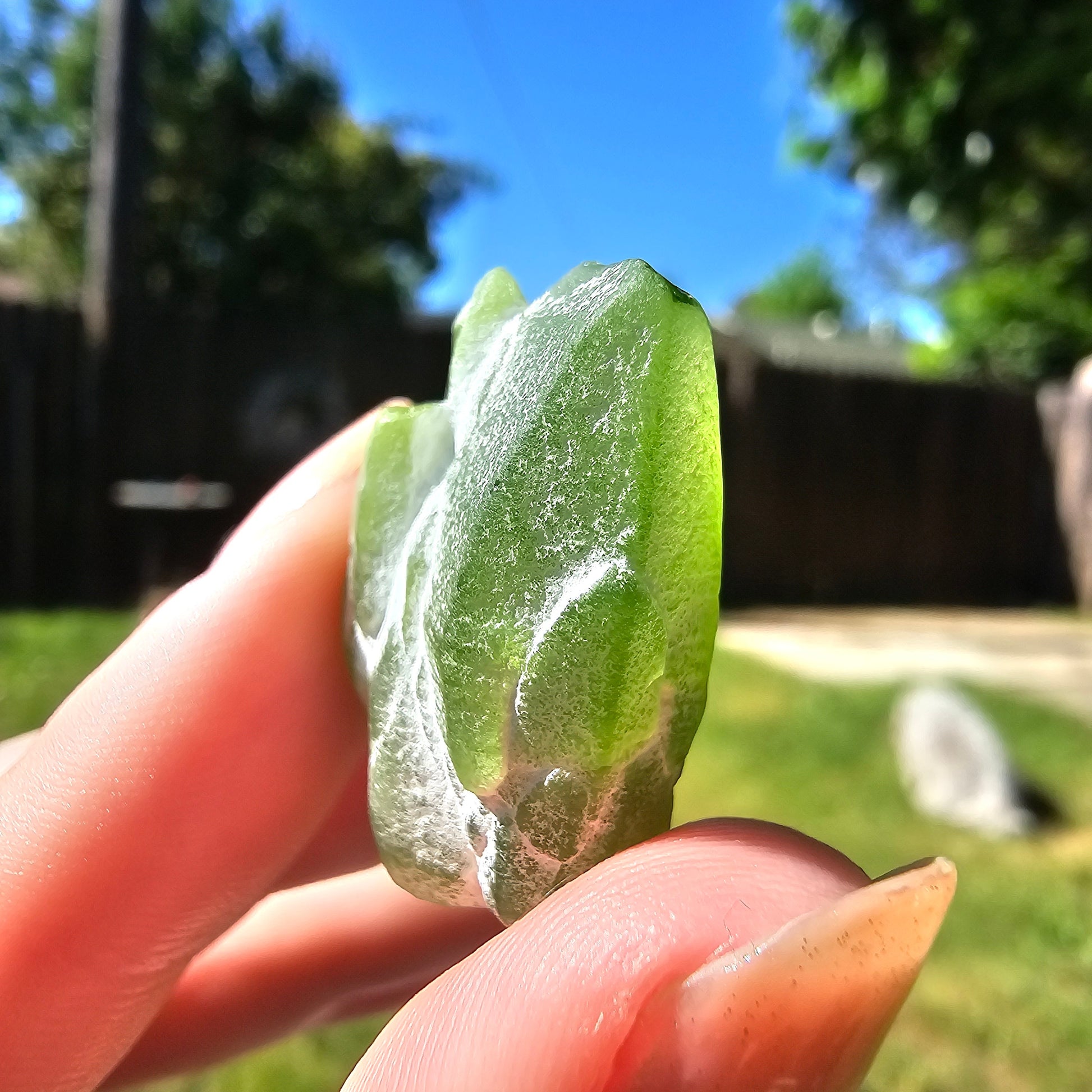 Peridot Crystal Cluster, Rare Raw Green Gemstone, August Birthstone, Gemmy Castle Shaped, Tabby, Tabular, Collector Mineral w White Coating