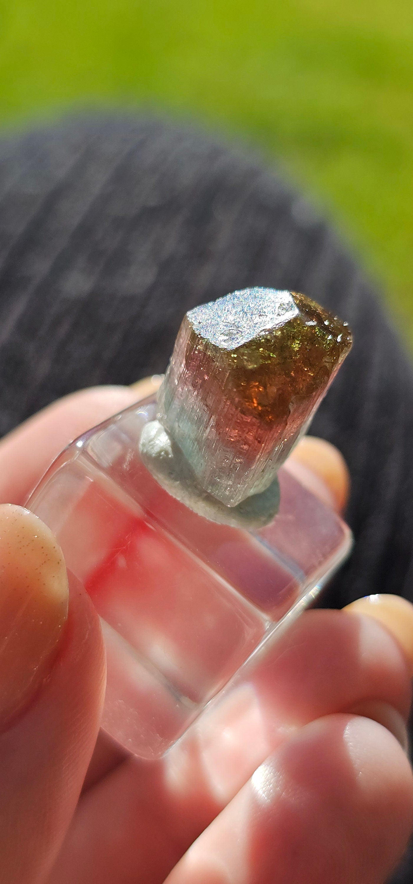 3.6g Tourmaline Crystal, Rough Raw Elbaite, Multicolored Blue, Red, Green, Lipstick tourmaline, Terminated Rare Collector Gemstone, Aricanga