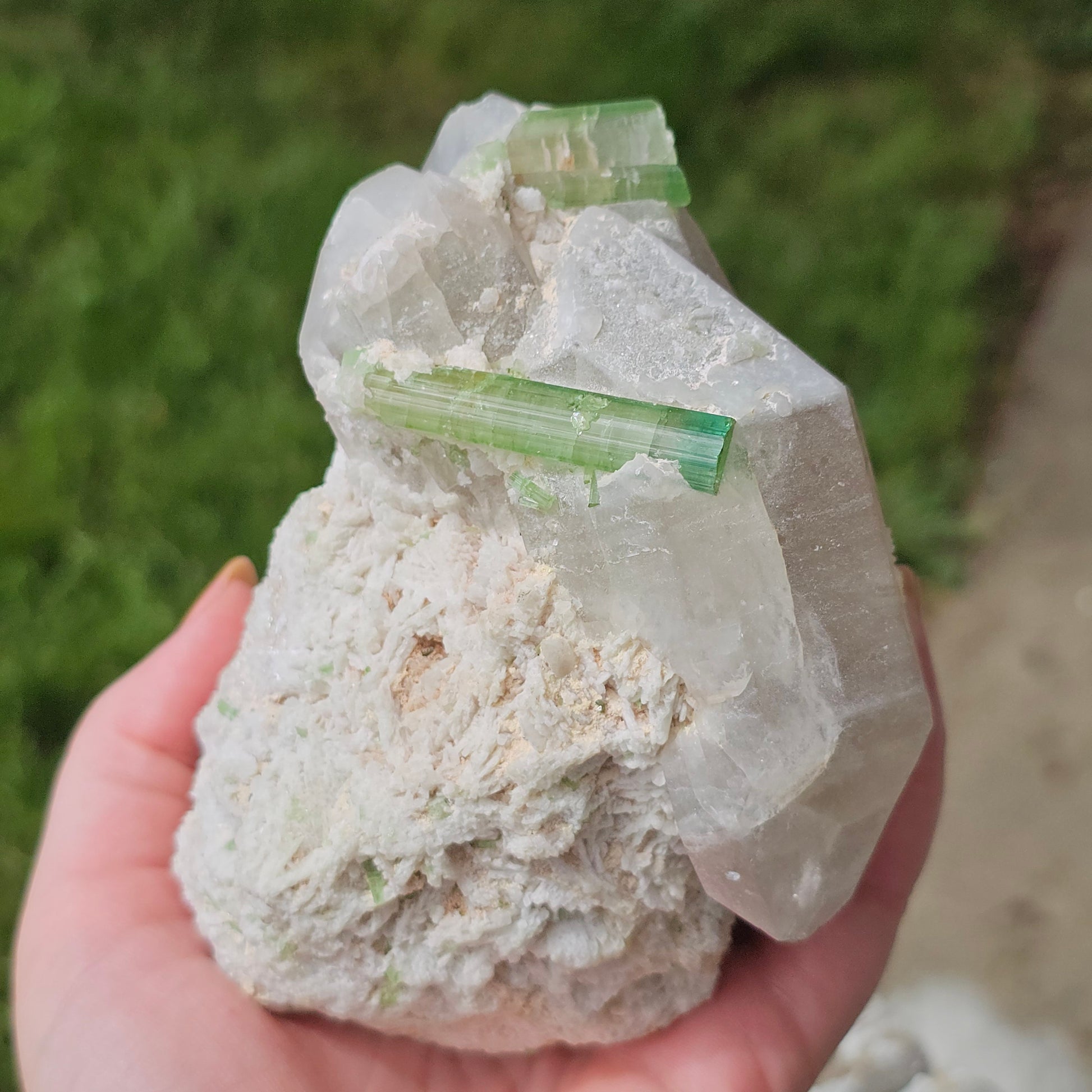RESERVED ~ XL Cabinet Crystal ~ Green Tourmaline / Verdellite Elbaite on Quartz