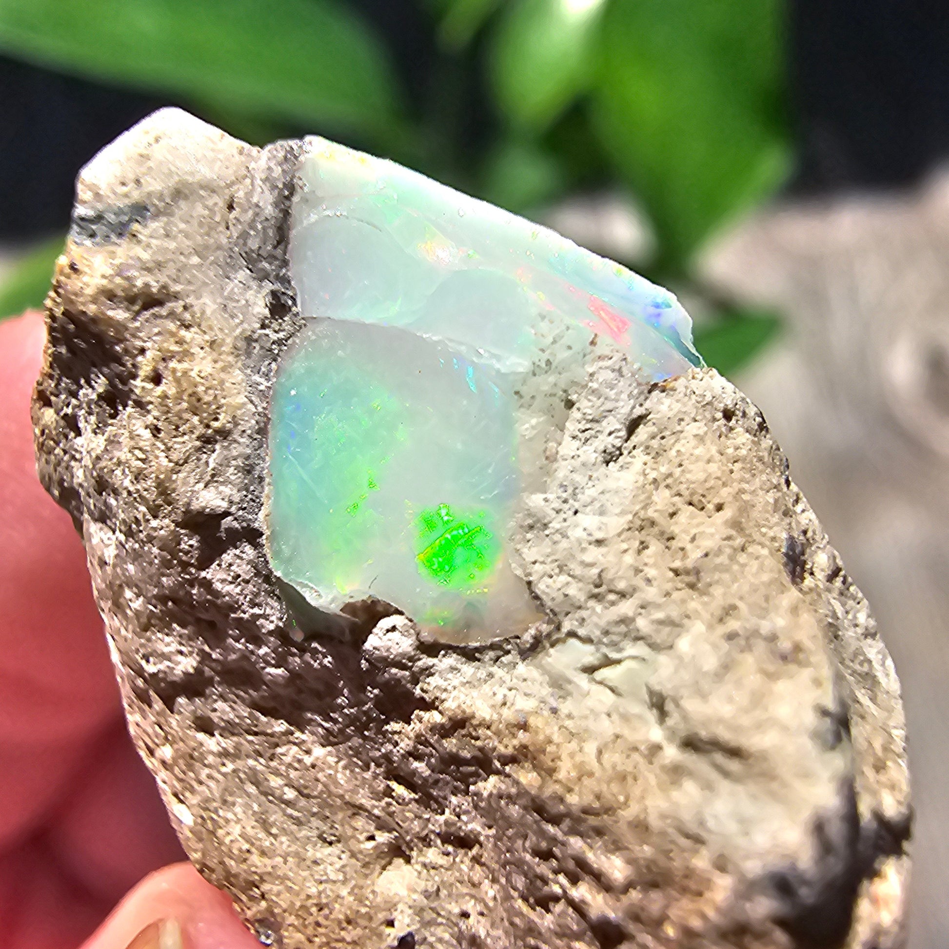 30ct Raw Opal, Rough Rare Rainbow Mineral Specimen, Rainbow Flashy Gem, Multicolored, Welo Ethiopia, Newer find, Opal w Matrix, Collectable