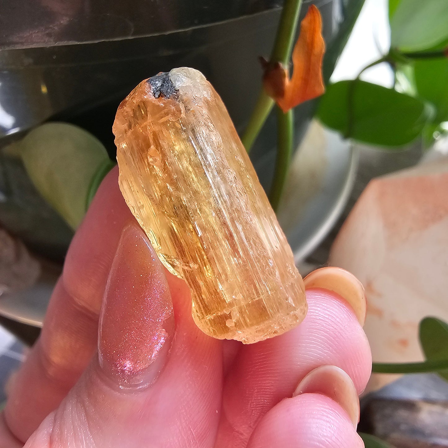 Large Imperial Topaz Gem, Ouro Preto Brazil, 50ct, Old Stock, Rare Orange, Terminated Crystal, Saturated Color, Good Luster, November Stone