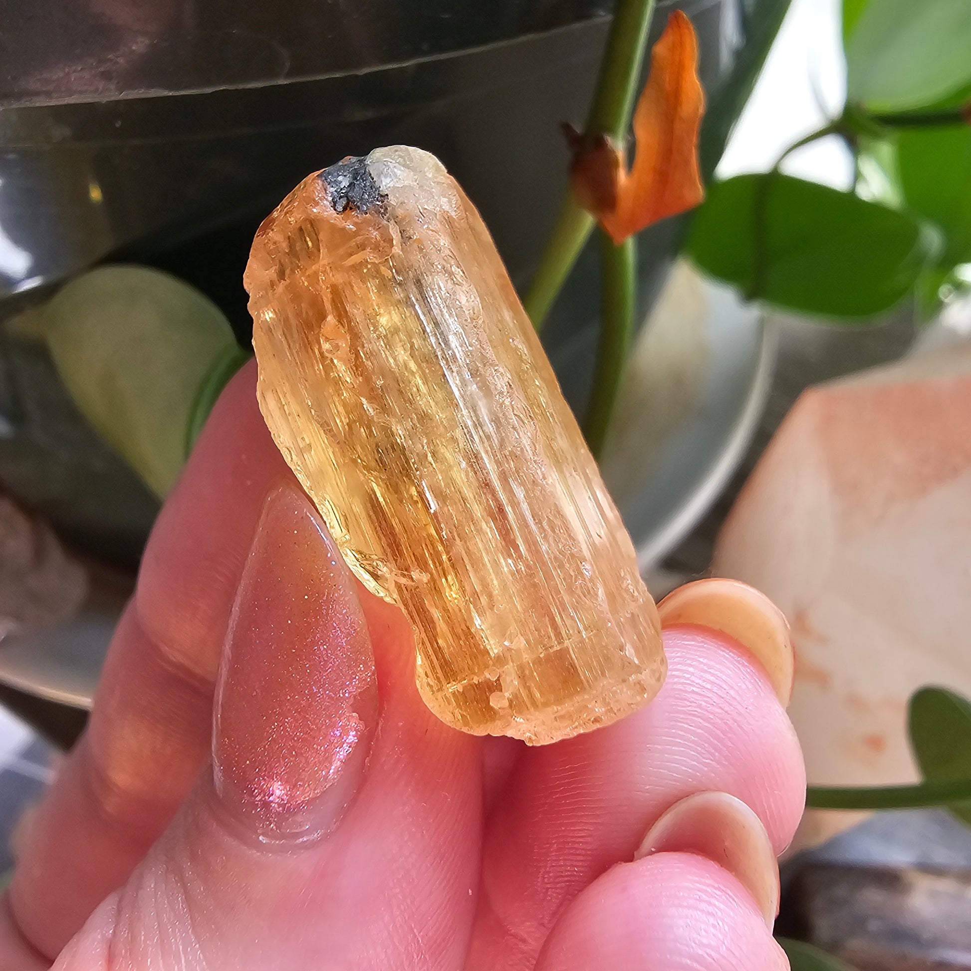Large Imperial Topaz Gem, Ouro Preto Brazil, 50ct, Old Stock, Rare Orange, Terminated Crystal, Saturated Color, Good Luster, November Stone
