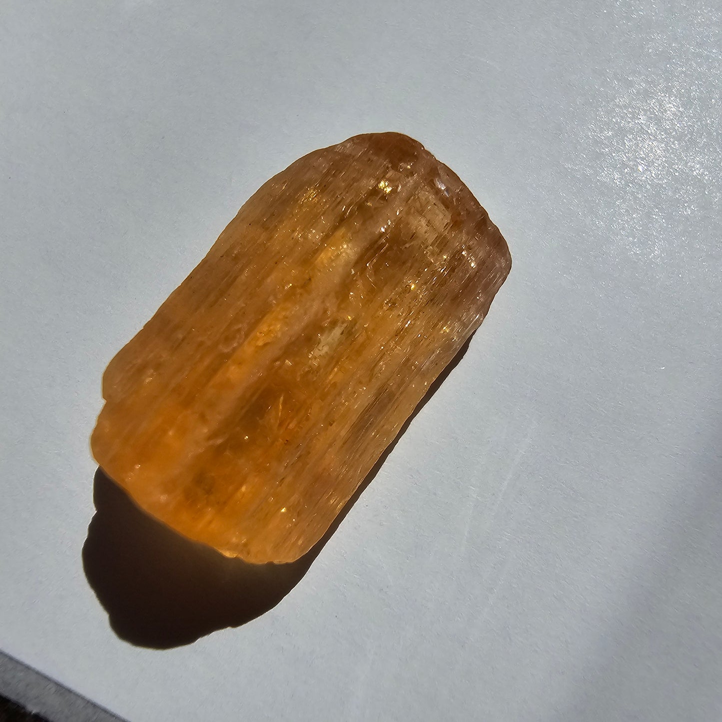 26ct Imperial Topaz Gem, Ouro Preto Brazil, Old Stock, Rare Orange, Terminated Crystal, Saturated Color, Good Luster, November Birthstone