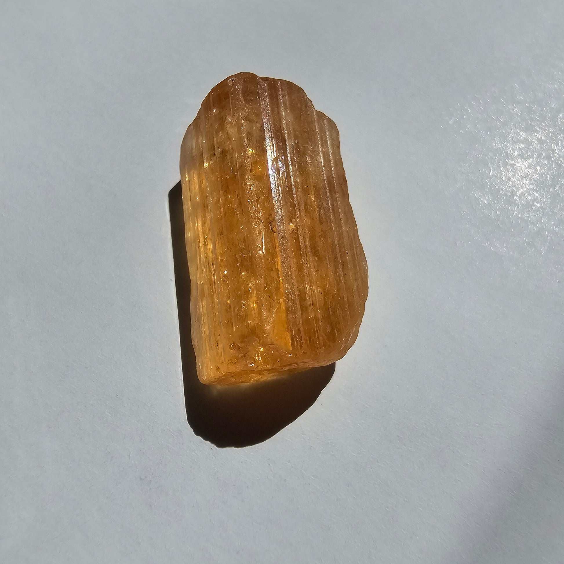 26ct Imperial Topaz Gem, Ouro Preto Brazil, Old Stock, Rare Orange, Terminated Crystal, Saturated Color, Good Luster, November Birthstone