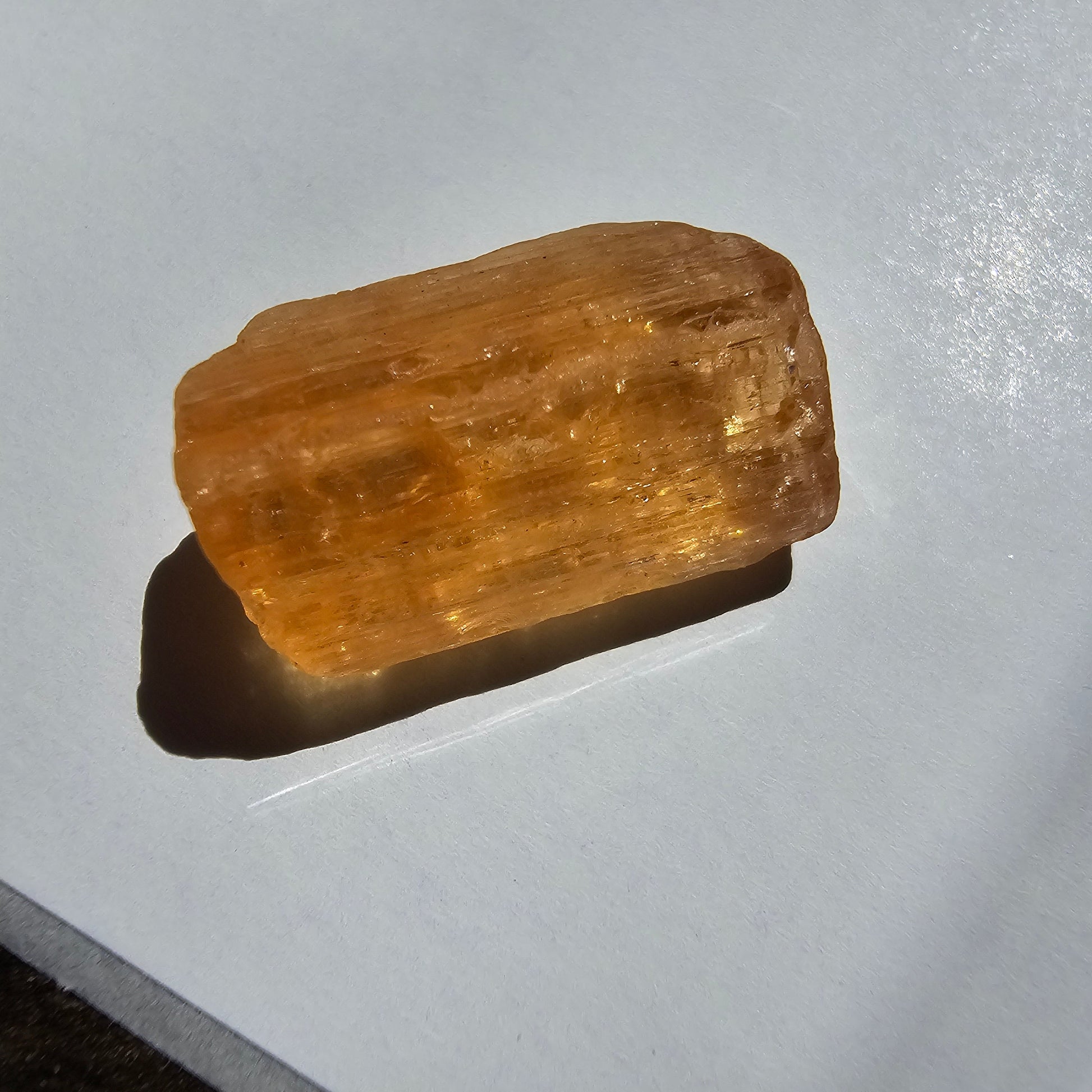 26ct Imperial Topaz Gem, Ouro Preto Brazil, Old Stock, Rare Orange, Terminated Crystal, Saturated Color, Good Luster, November Birthstone