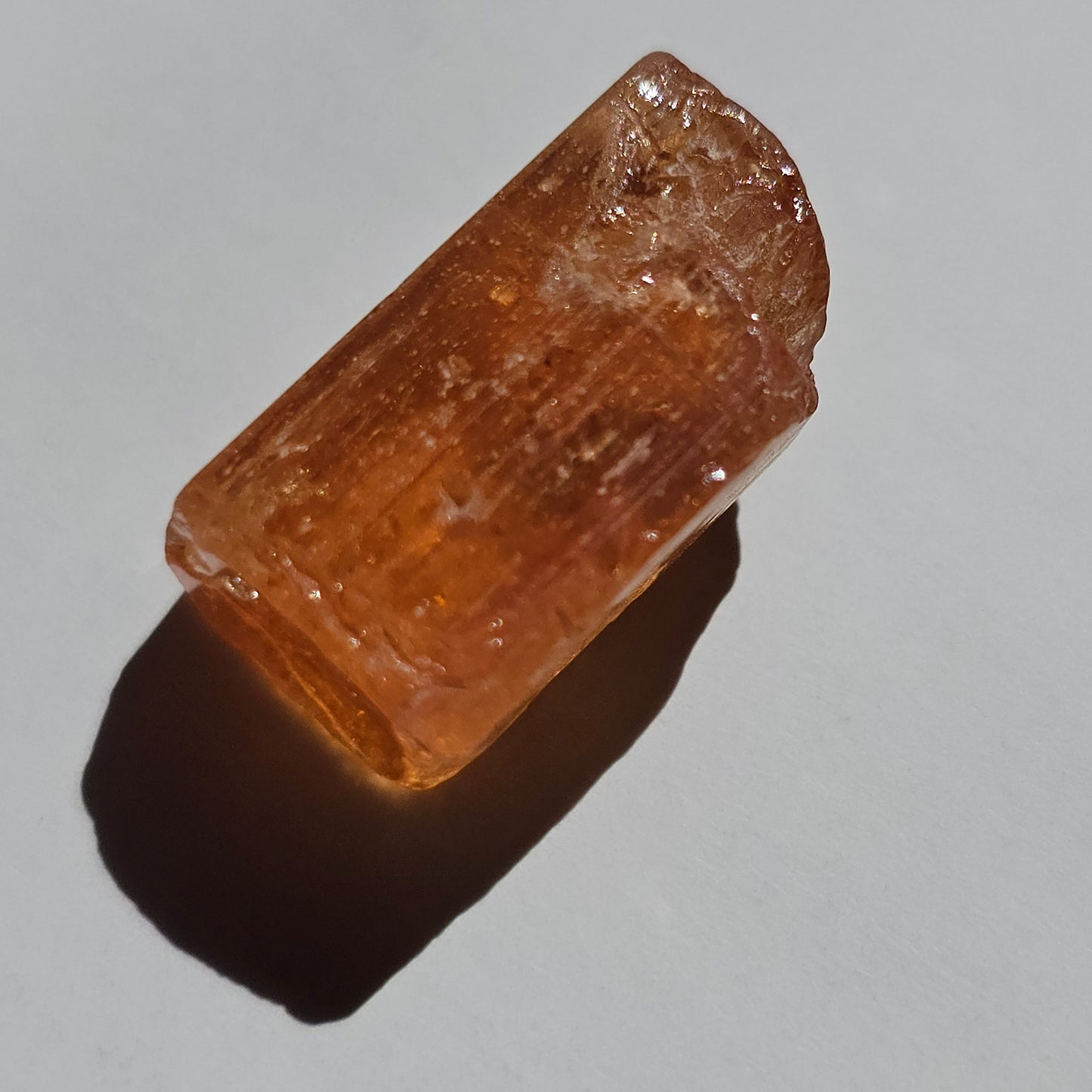 Imperial Topaz, 23ct, Ouro Preto Brazil, Old Stock, Rare Orange, Terminated Crystal, Saturated Color, Good Luster, November Birthstone
