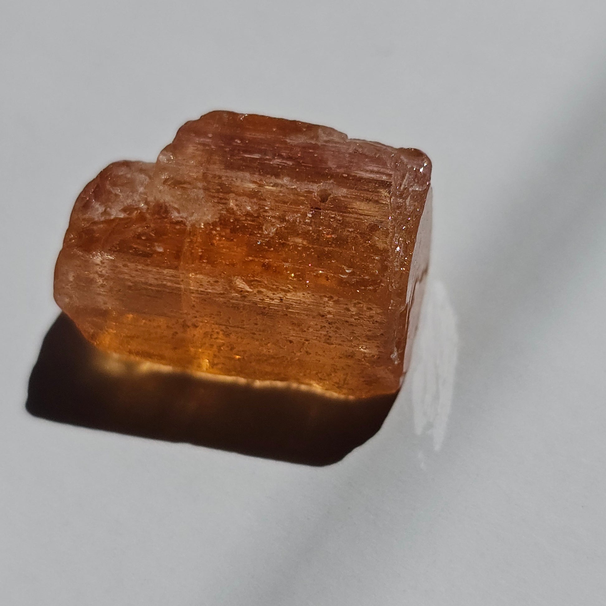 Imperial Topaz, 23ct, Ouro Preto Brazil, Old Stock, Rare Orange, Terminated Crystal, Saturated Color, Good Luster, November Birthstone