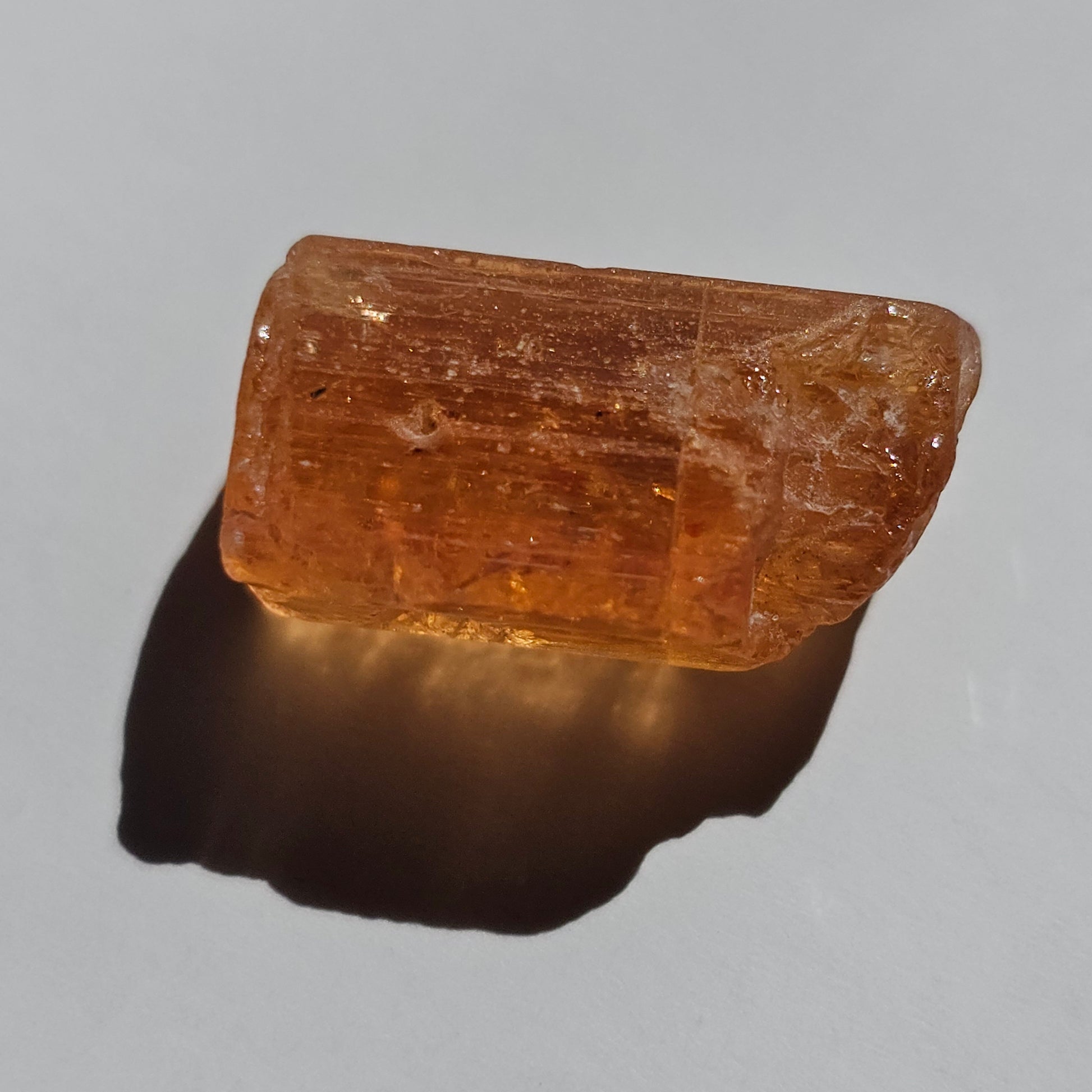 Imperial Topaz, 23ct, Ouro Preto Brazil, Old Stock, Rare Orange, Terminated Crystal, Saturated Color, Good Luster, November Birthstone