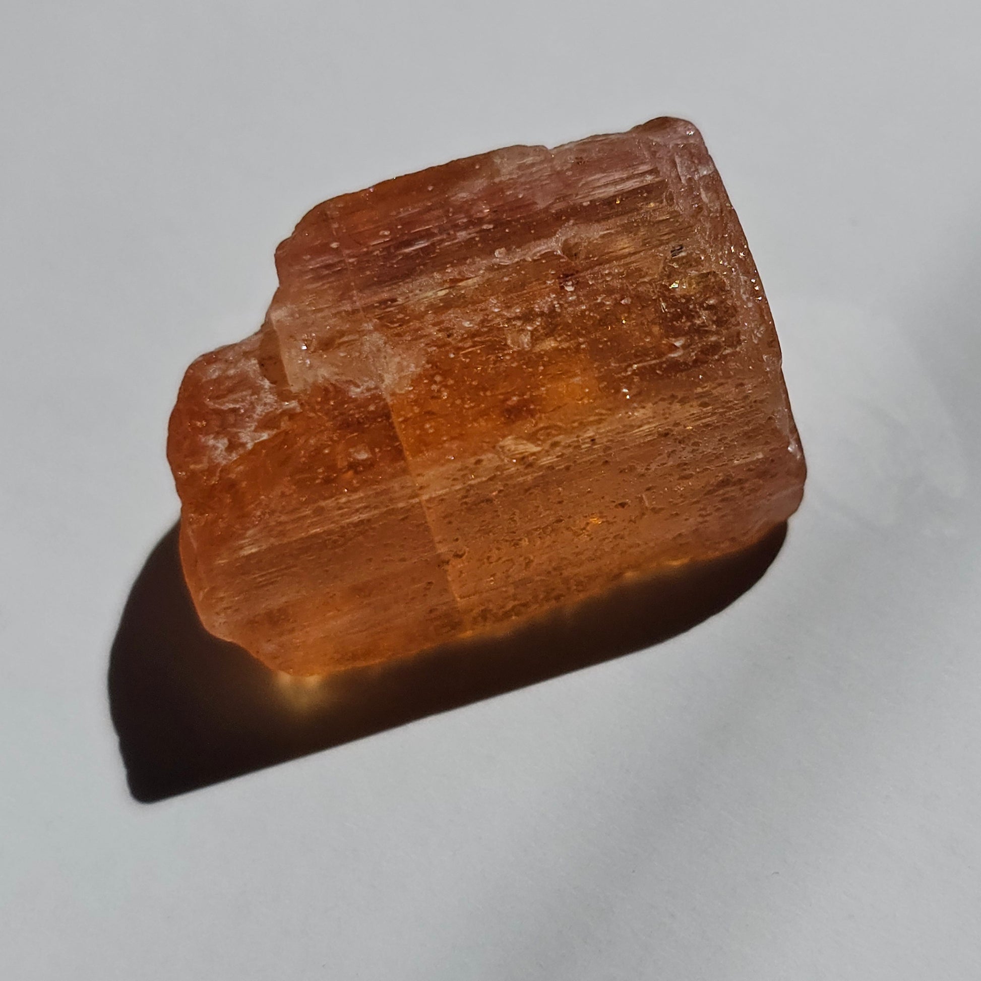 Imperial Topaz, 23ct, Ouro Preto Brazil, Old Stock, Rare Orange, Terminated Crystal, Saturated Color, Good Luster, November Birthstone