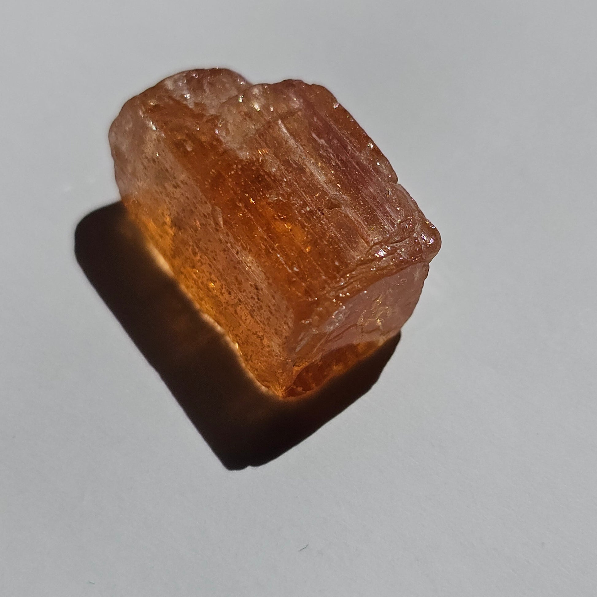Imperial Topaz, 23ct, Ouro Preto Brazil, Old Stock, Rare Orange, Terminated Crystal, Saturated Color, Good Luster, November Birthstone