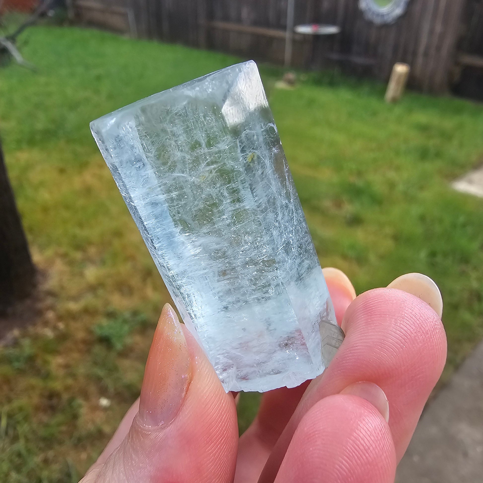 Aquamarine Specimen, Skardu Pakistan, Direct Ethically Sourced, Raw Rare Mineral, Beryl Crystal, with Silver Mica Attached, Terminated Gem