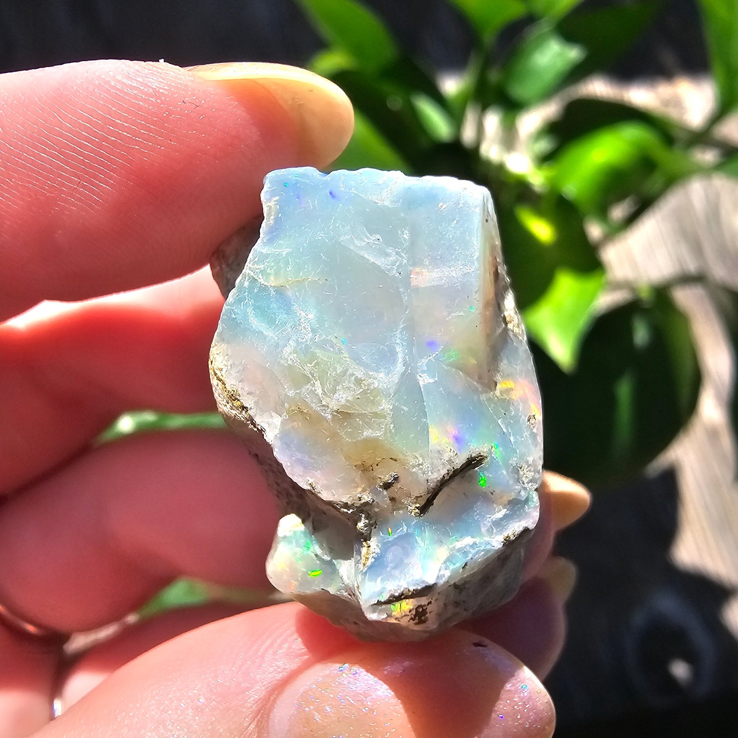 38ct Raw Opal, Rough Rare Rainbow Mineral Specimen, Rainbow Flashy Gem, Multicolored, Welo Ethiopia, Newer find, Opal w Matrix, Collectable