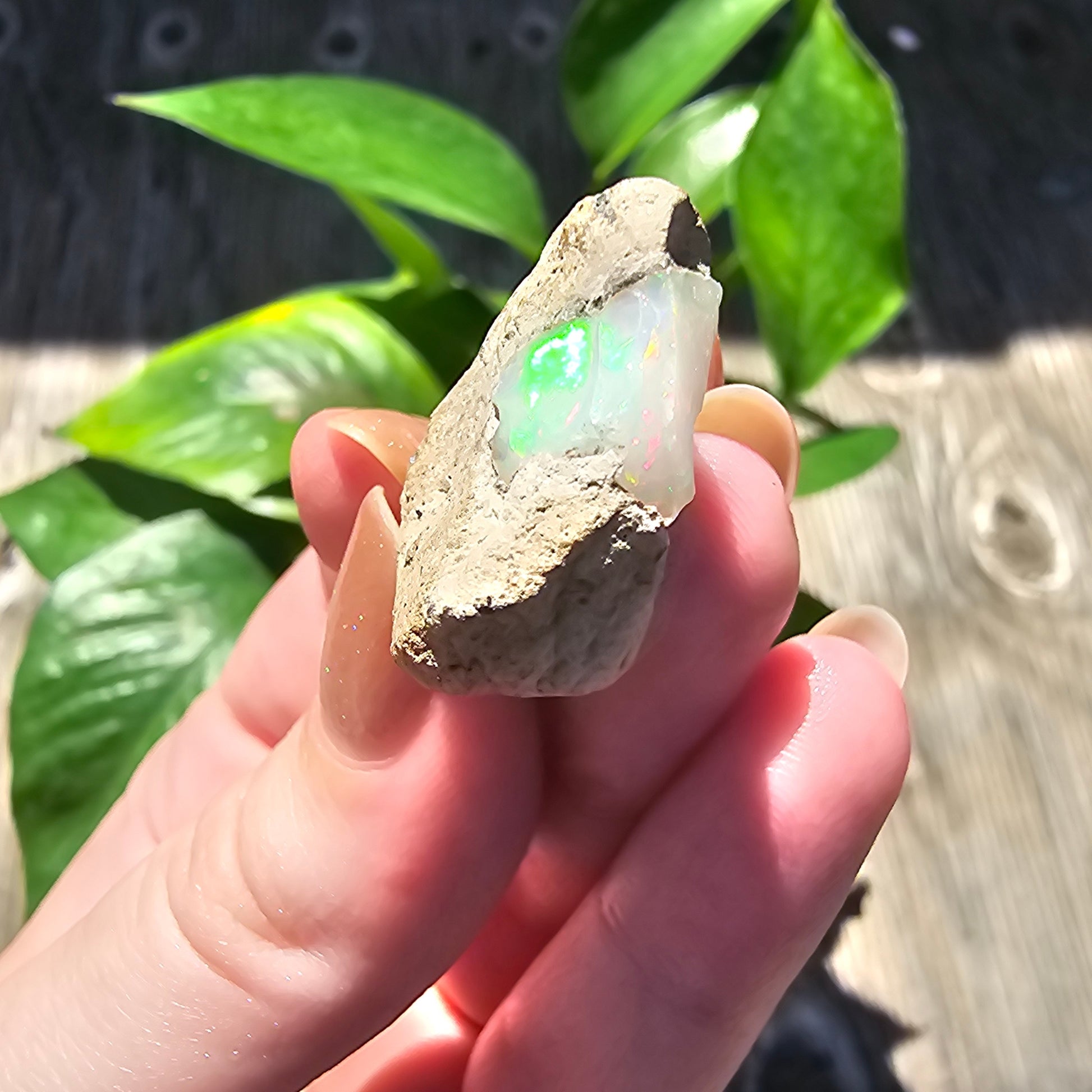 30ct Raw Opal, Rough Rare Rainbow Mineral Specimen, Rainbow Flashy Gem, Multicolored, Welo Ethiopia, Newer find, Opal w Matrix, Collectable