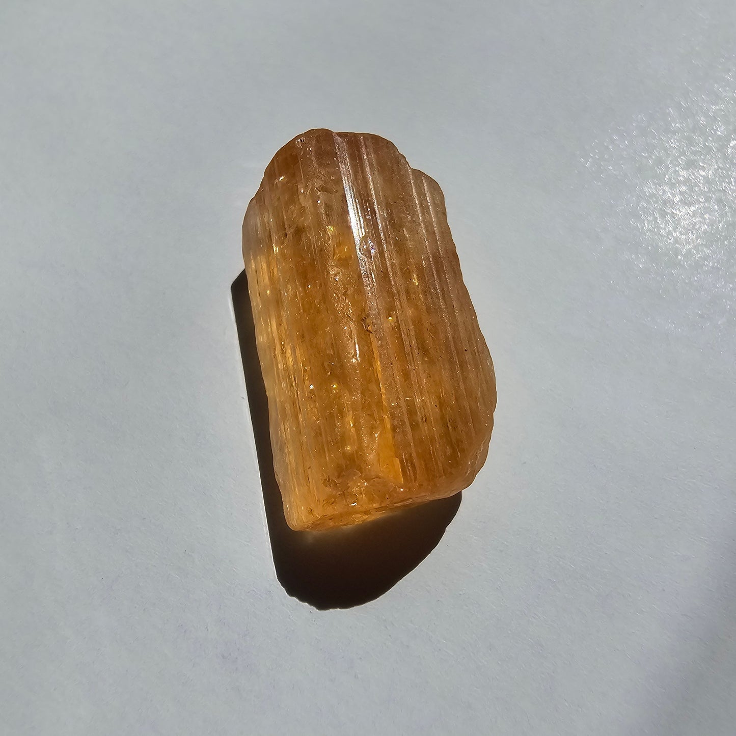 26ct Imperial Topaz Gem, Ouro Preto Brazil, Old Stock, Rare Orange, Terminated Crystal, Saturated Color, Good Luster, November Birthstone