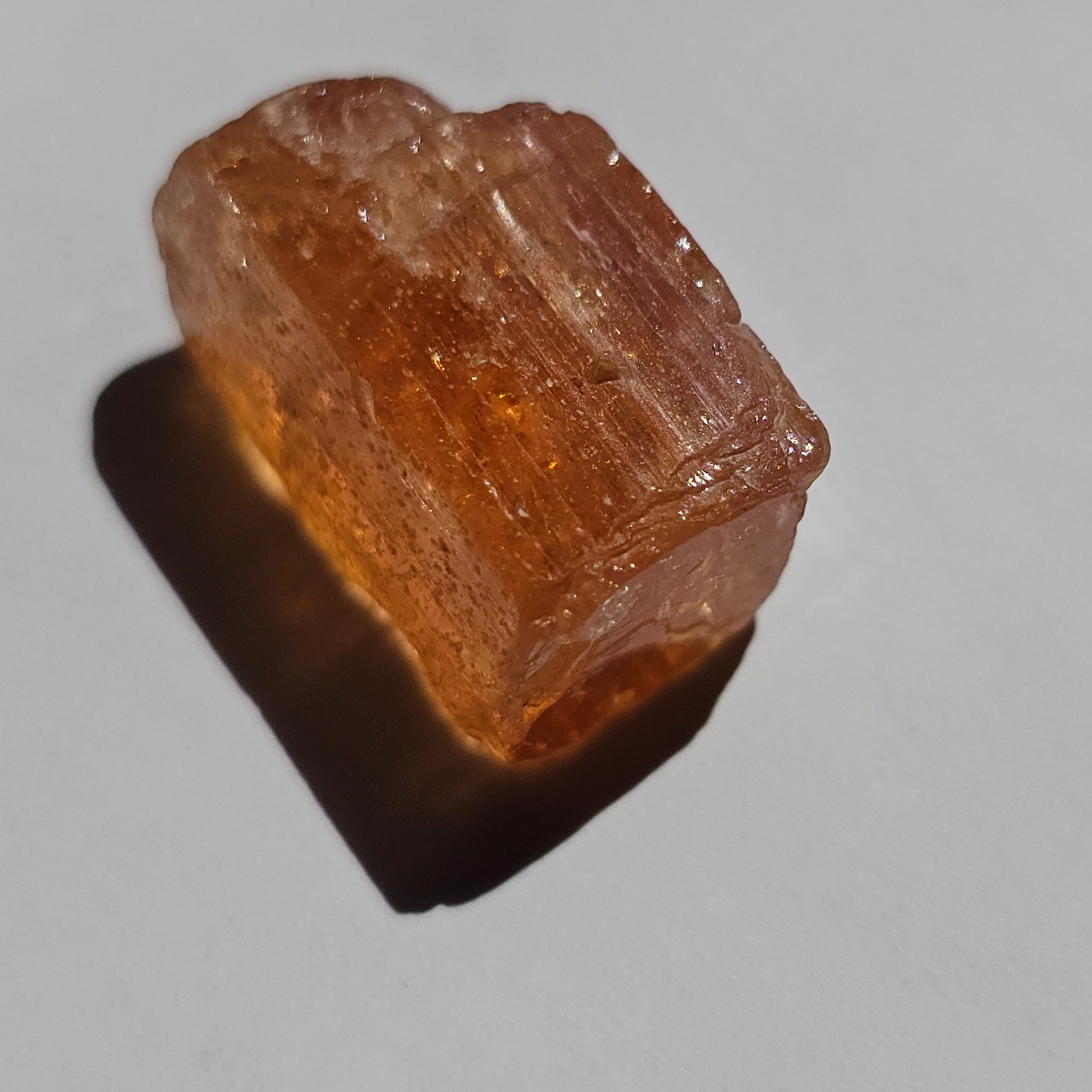 Imperial Topaz, 23ct, Ouro Preto Brazil, Old Stock, Rare Orange, Terminated Crystal, Saturated Color, Good Luster, November Birthstone