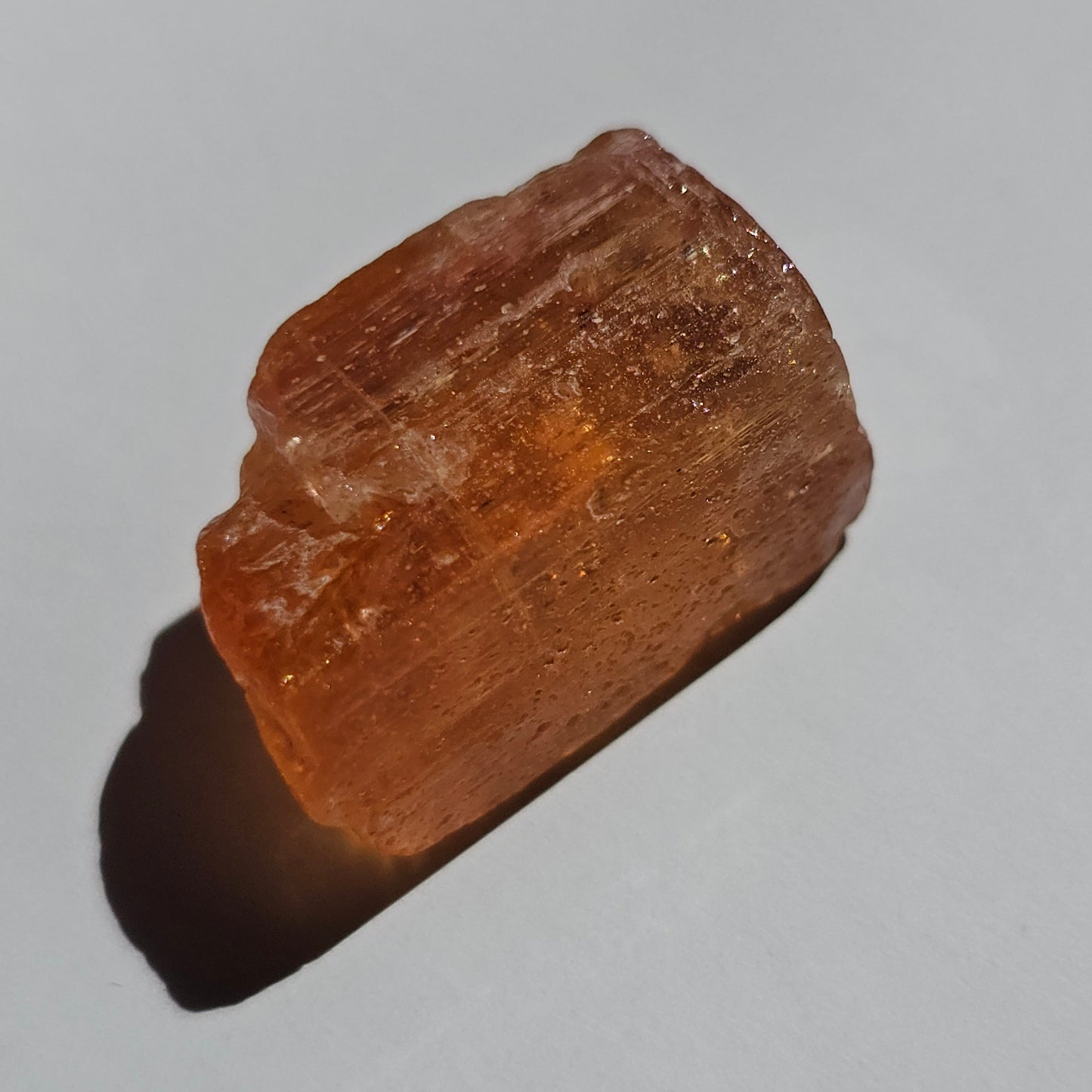 Imperial Topaz, 23ct, Ouro Preto Brazil, Old Stock, Rare Orange, Terminated Crystal, Saturated Color, Good Luster, November Birthstone