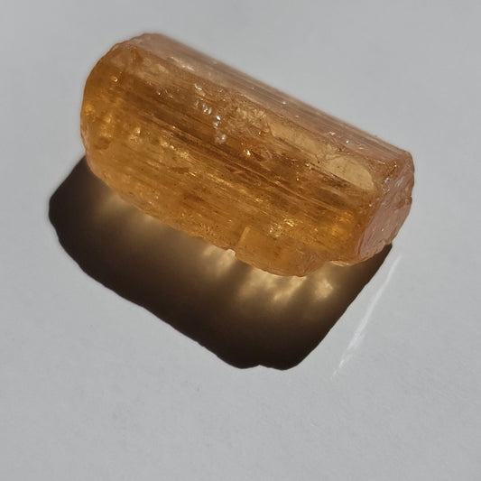 26ct Imperial Topaz Gem, Ouro Preto Brazil, Old Stock, Rare Orange, Terminated Crystal, Saturated Color, Good Luster, November Birthstone